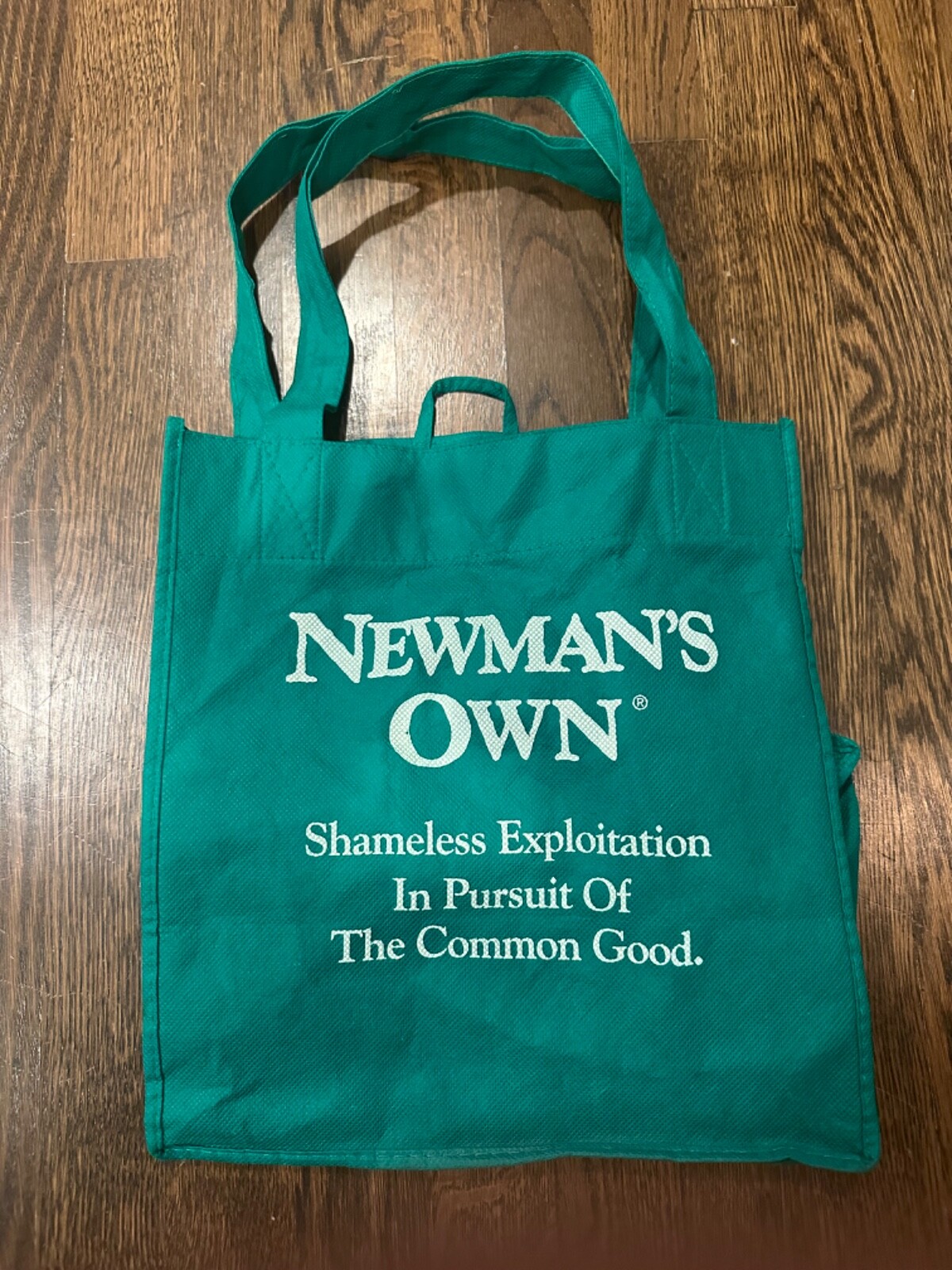 Newman’s Own Organic Grocery Tote Bag Green 12″ Earthwise Foldable Reusable RARE
