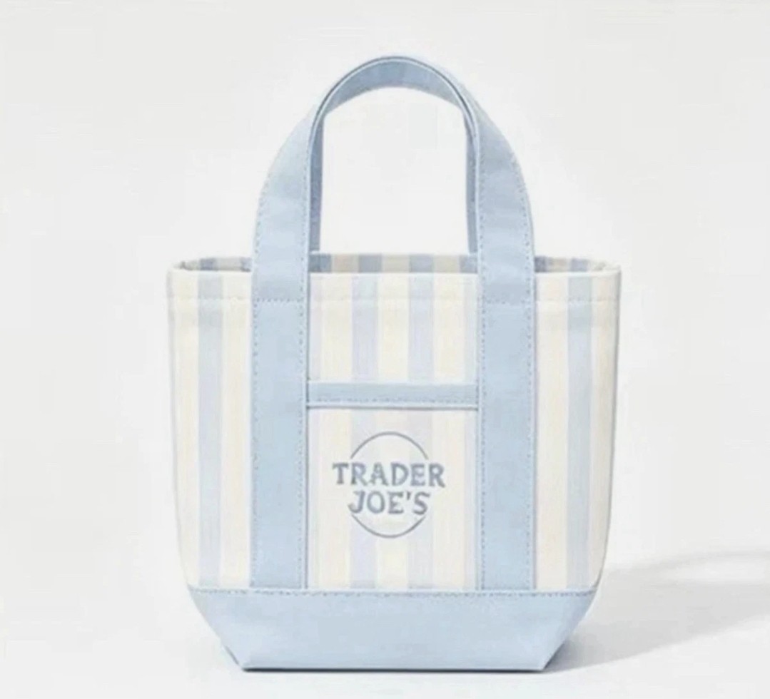 Trader Joe’s Blue Striped Canvas Mini Tote Summer 2026 Newly Released
