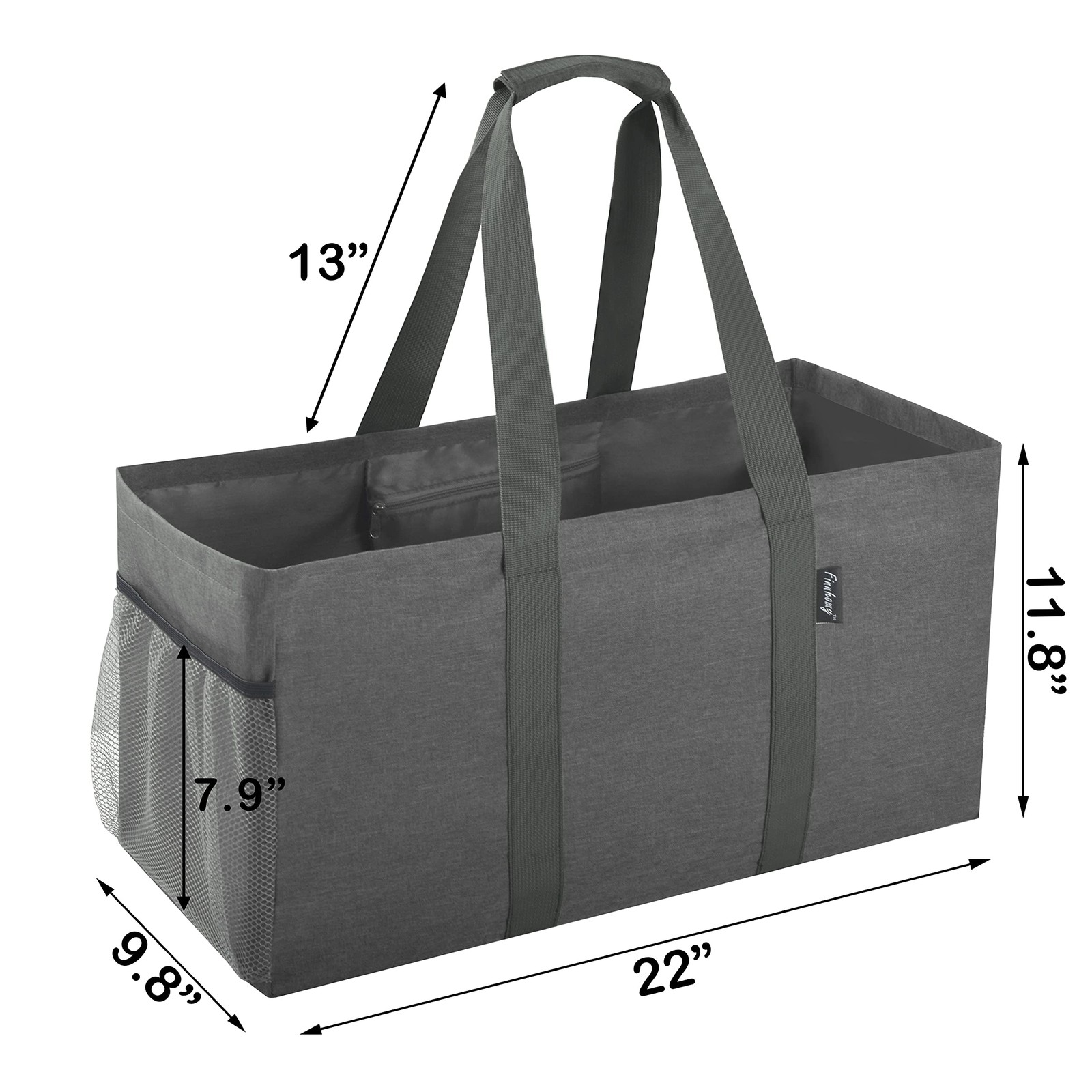 Finnhomy 42L Extra Large Utility Tote Bag, Durable Oxford X-Large, Grey