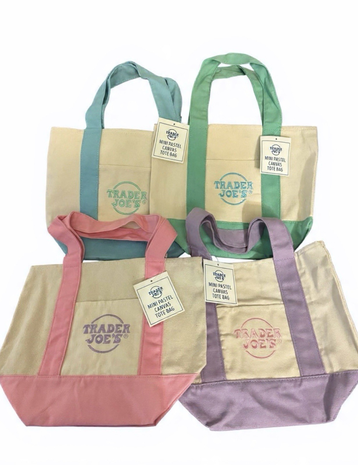 Authentic, limited edition Trader Joe’s Mini Pastel Tote imported from USA