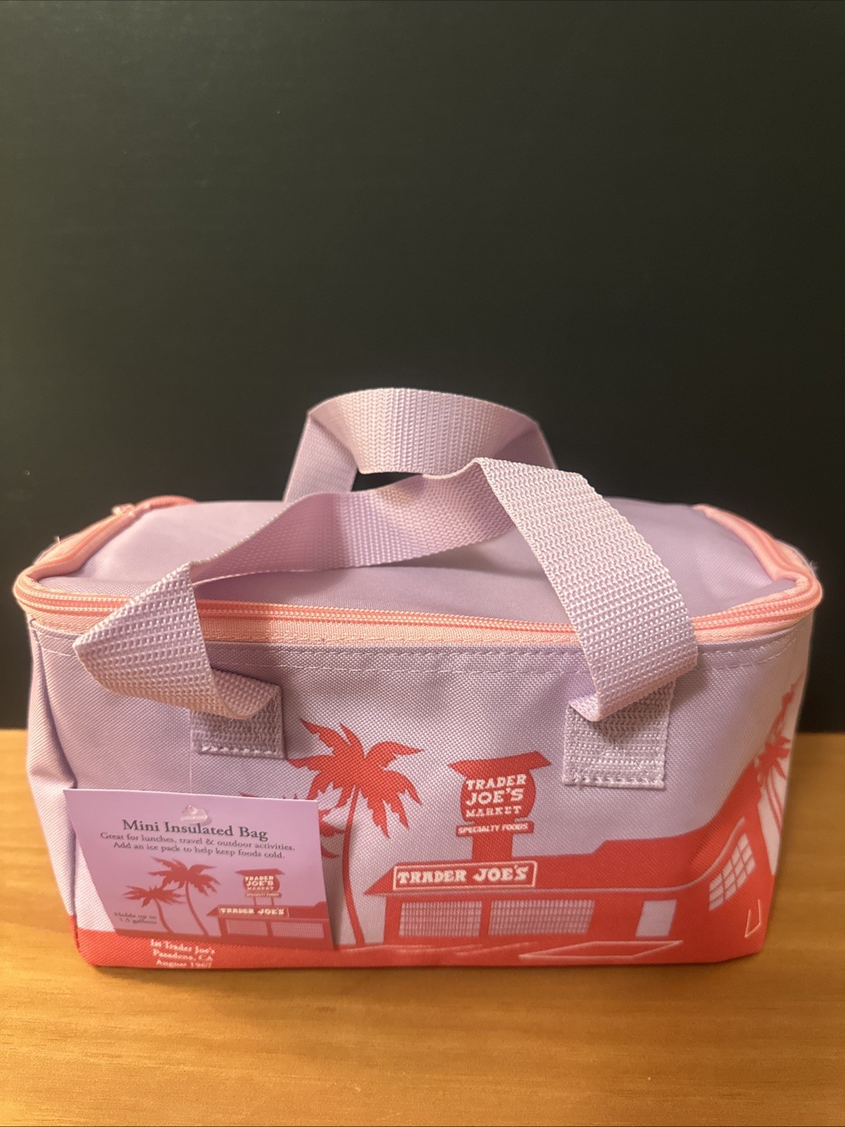 NEW! Trader Joe’s Mini Insulated Tote Summer Collection Lavendar & Pink & Red
