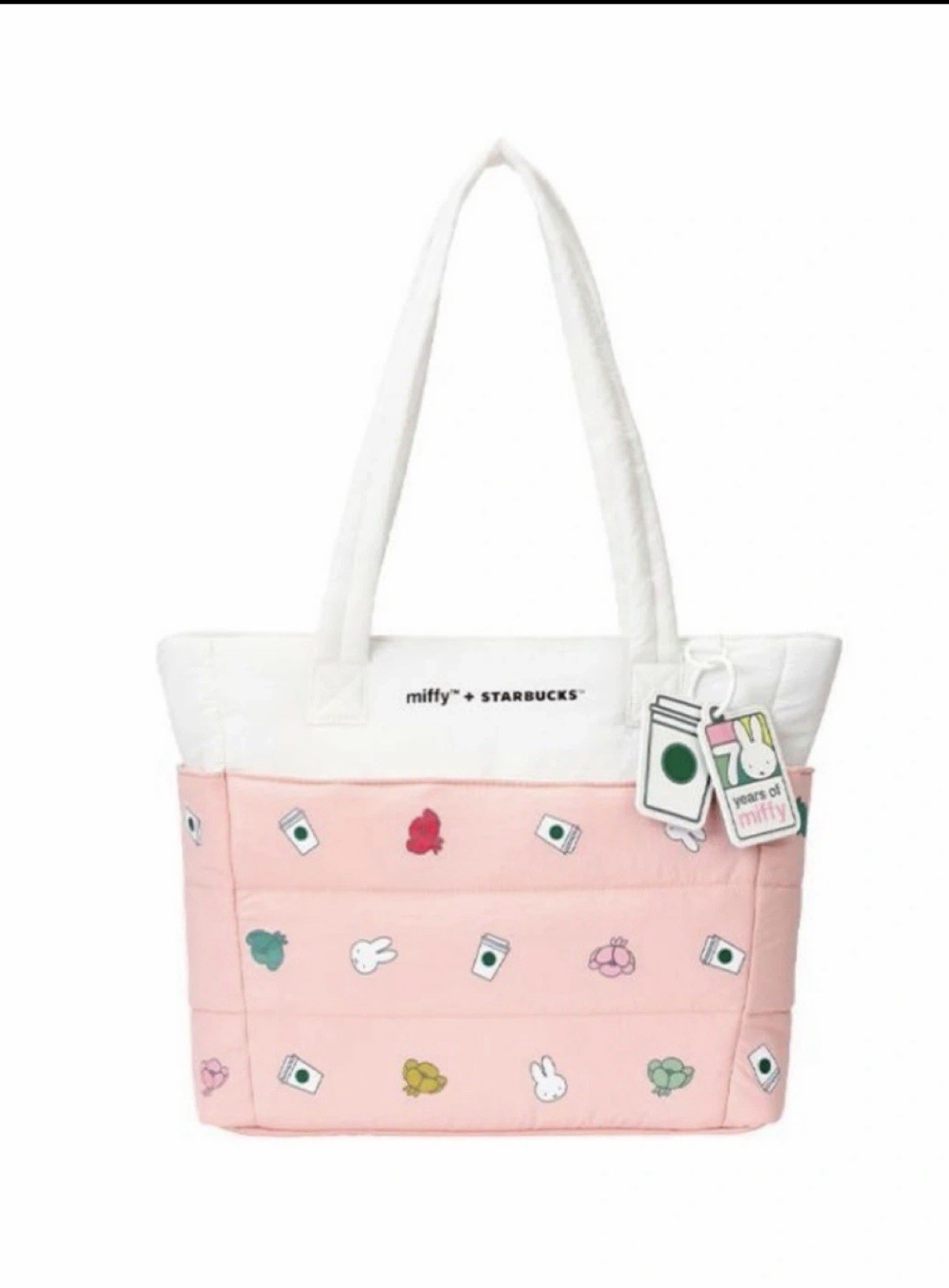 Starbucks Korea 2025 Miffy Puffer Tote Bag Large Pink Limited