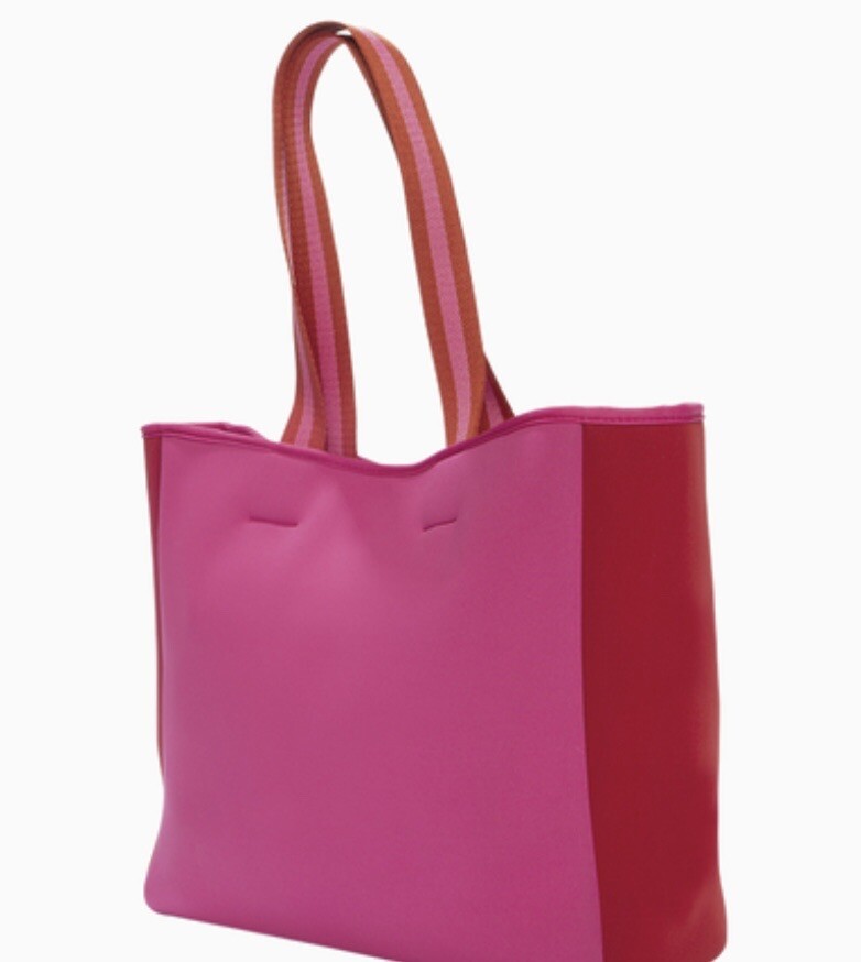 Summersalt Neoprene Beach Tote in Pink/Red New with Tags