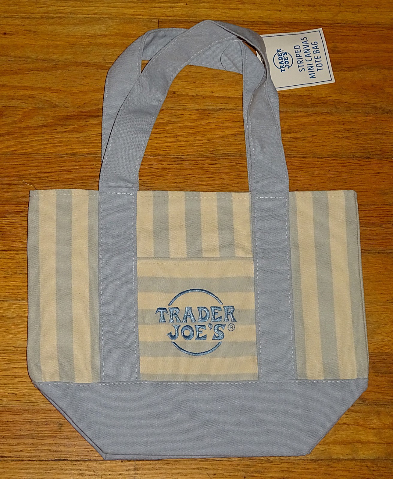 TRADER JOE’S MINI STRIPED PASTEL CANVAS TOTE BAGS~Set of 4~Limited Edition~NWT