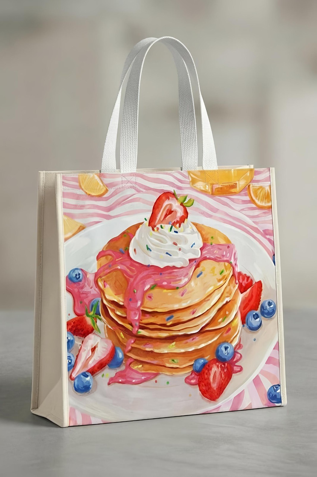 MARSHALLS Large Reusable Shopping Bag – Berry Breakfast Pancakes – NEW