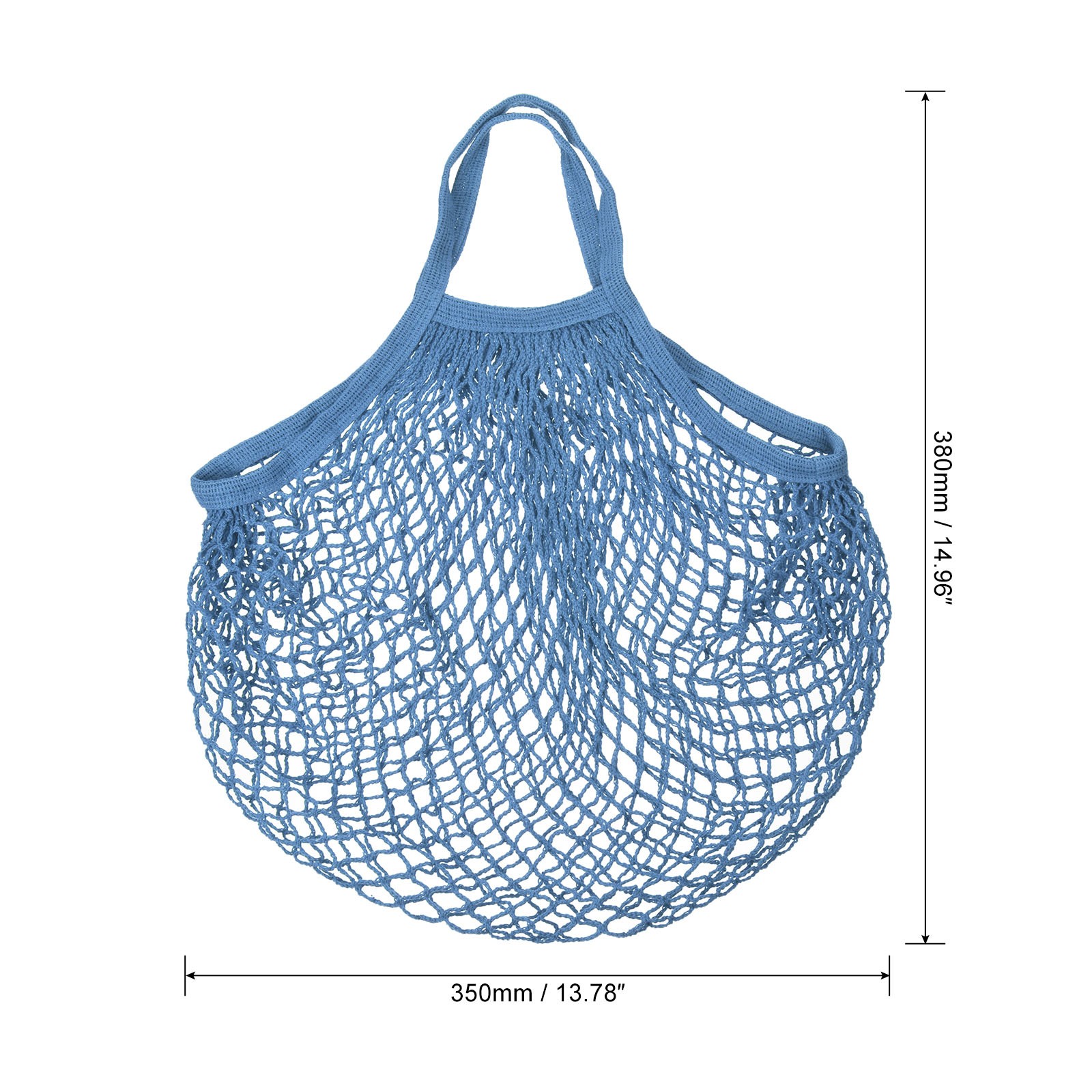 Cotton Mesh Bag 15″x13.8″ Mesh Net String Grocery Bags Dark Blue