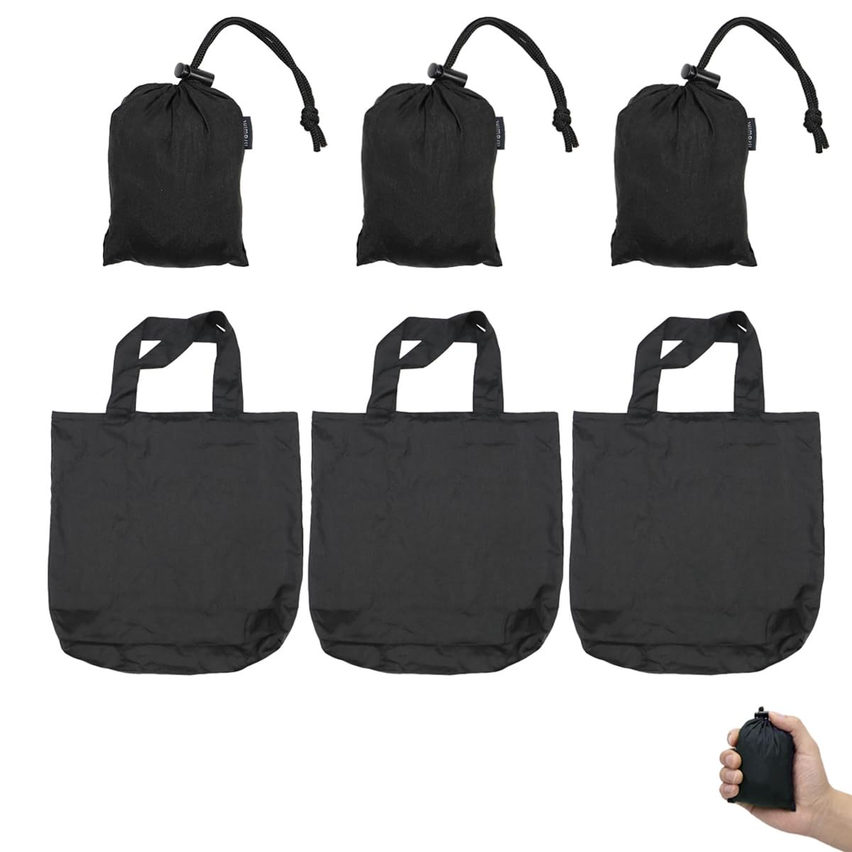 3 PCS Nylon Reusable Grocery Bag Heavy Duty Tote 110 Lbs 19×19 Inch