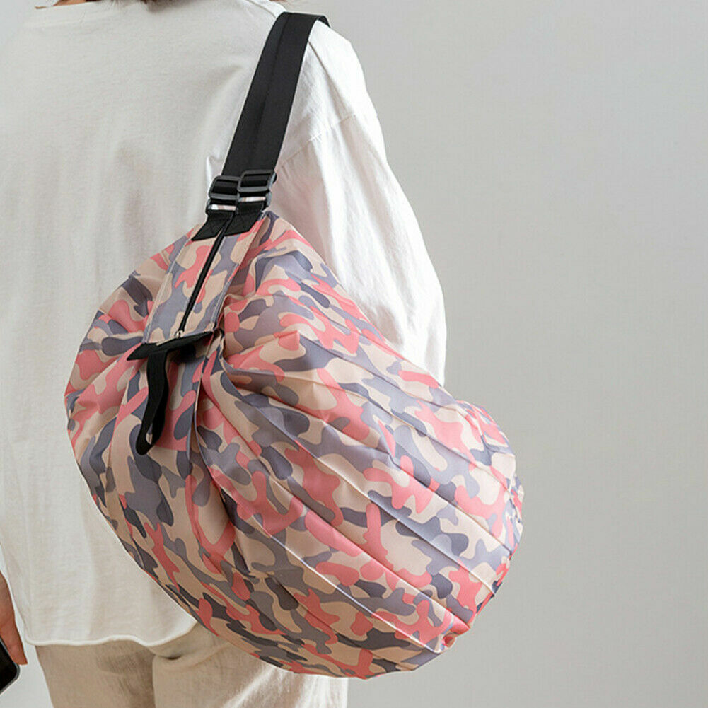 UK Foldable Shopping Bag One-shoulder Travel Portable Large Grocery Bag