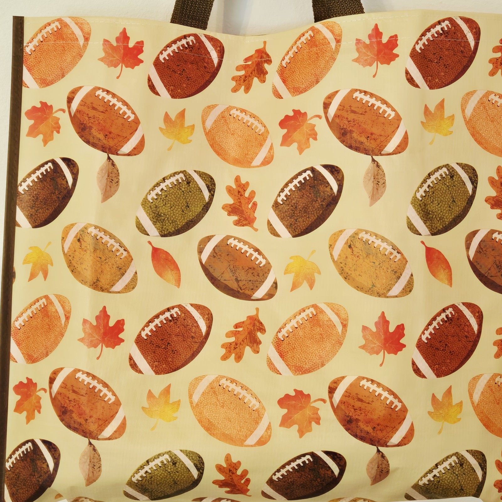 Football Season Fall Autumn Leaves Tailgating Shopping Tote Bag Homegoods New