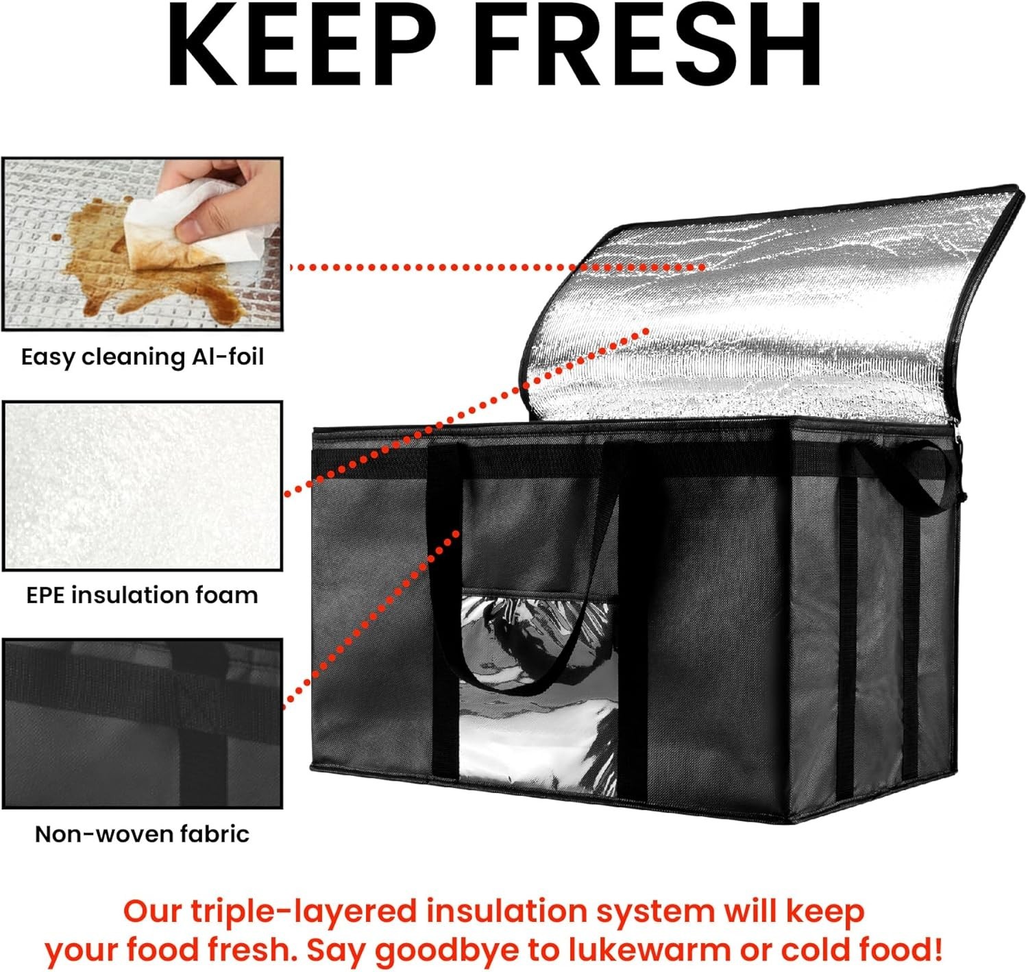 Heavy-Duty 3XL Insulated Catering Tote – Perfect for Grocery & Food Delivery