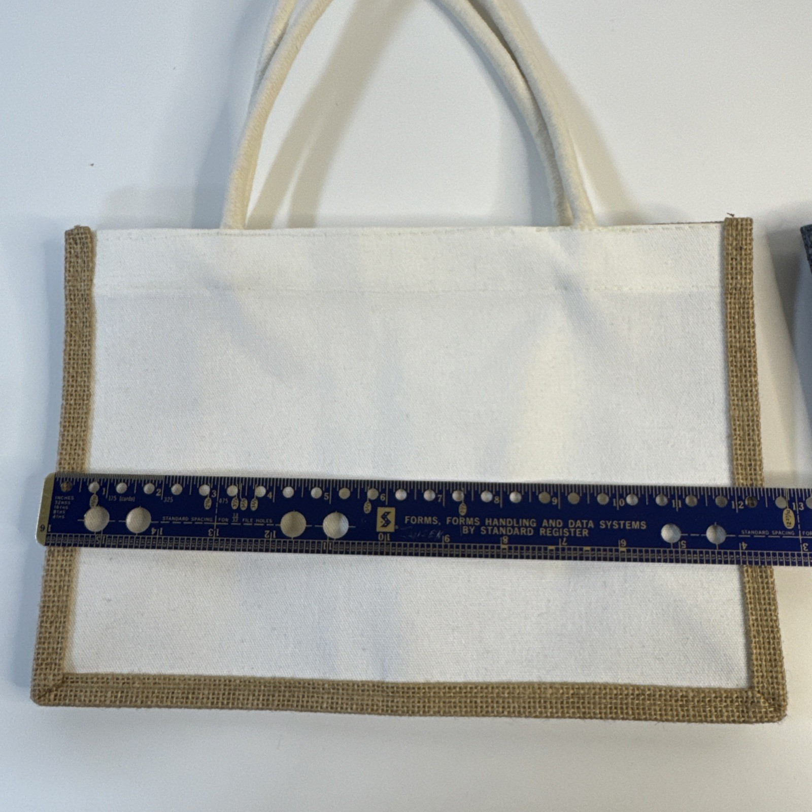 Lot Of 6 Canvas/Jute Tote Bags Fine Burlap Reusable Bridal Shopping Beach