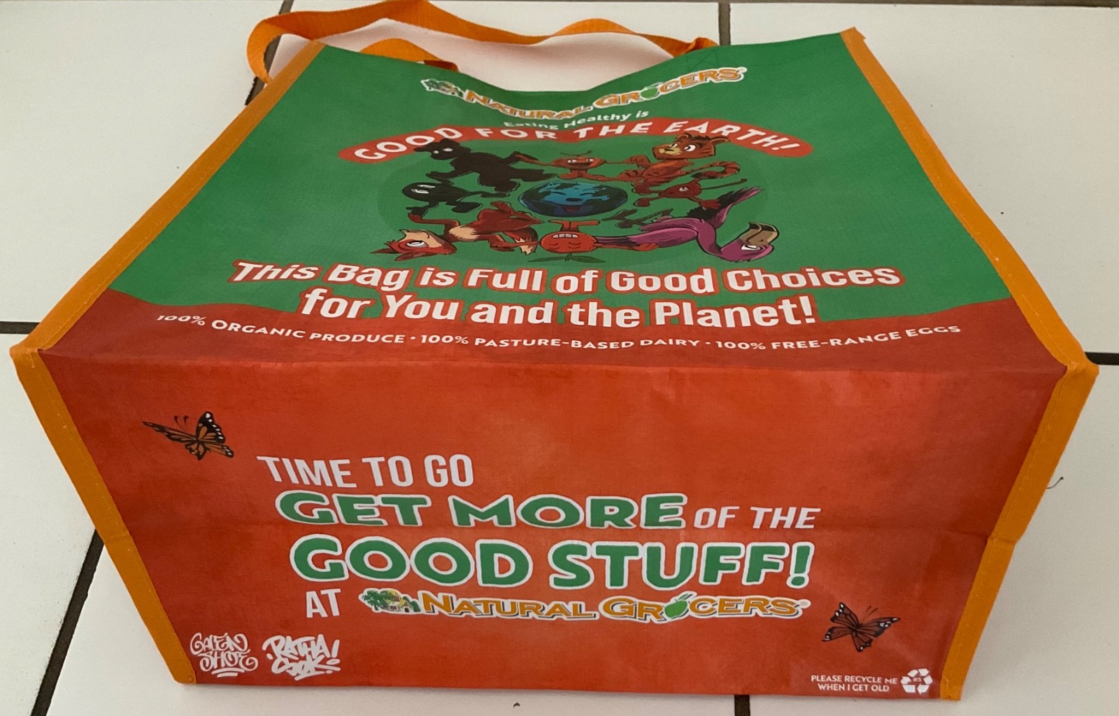 NWOT Natural Grocers Bag Reusable Shopping Tote Heavy Duty Holds 50lbs Earth Day