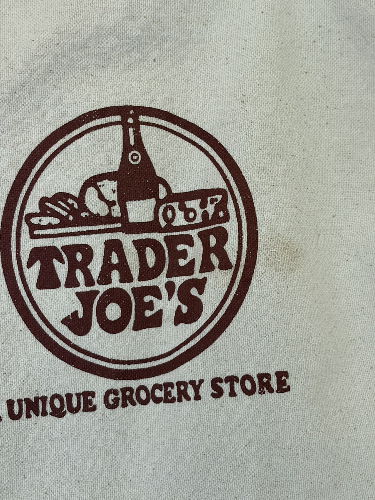 Rare Trader Joe’s Double Handle Cotton Reusable Tote with Logo