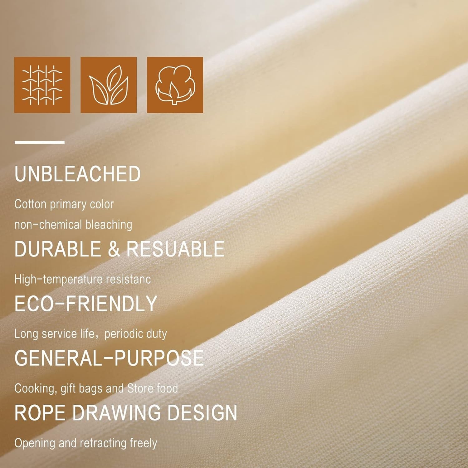 Cotton Drawstring Bags 50 Pack 12×15 Inches Reusable Linen Storage Pouches fo…