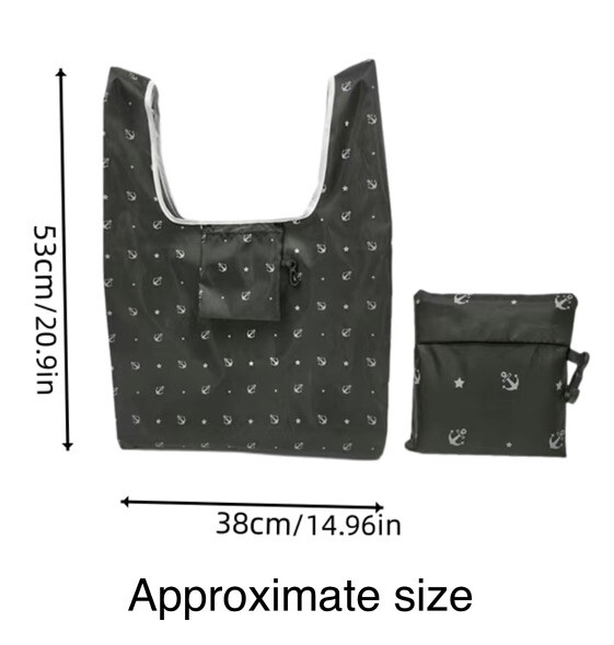 5 x New Foldable Shopping Nylon Reusable Grocery Tote Bag