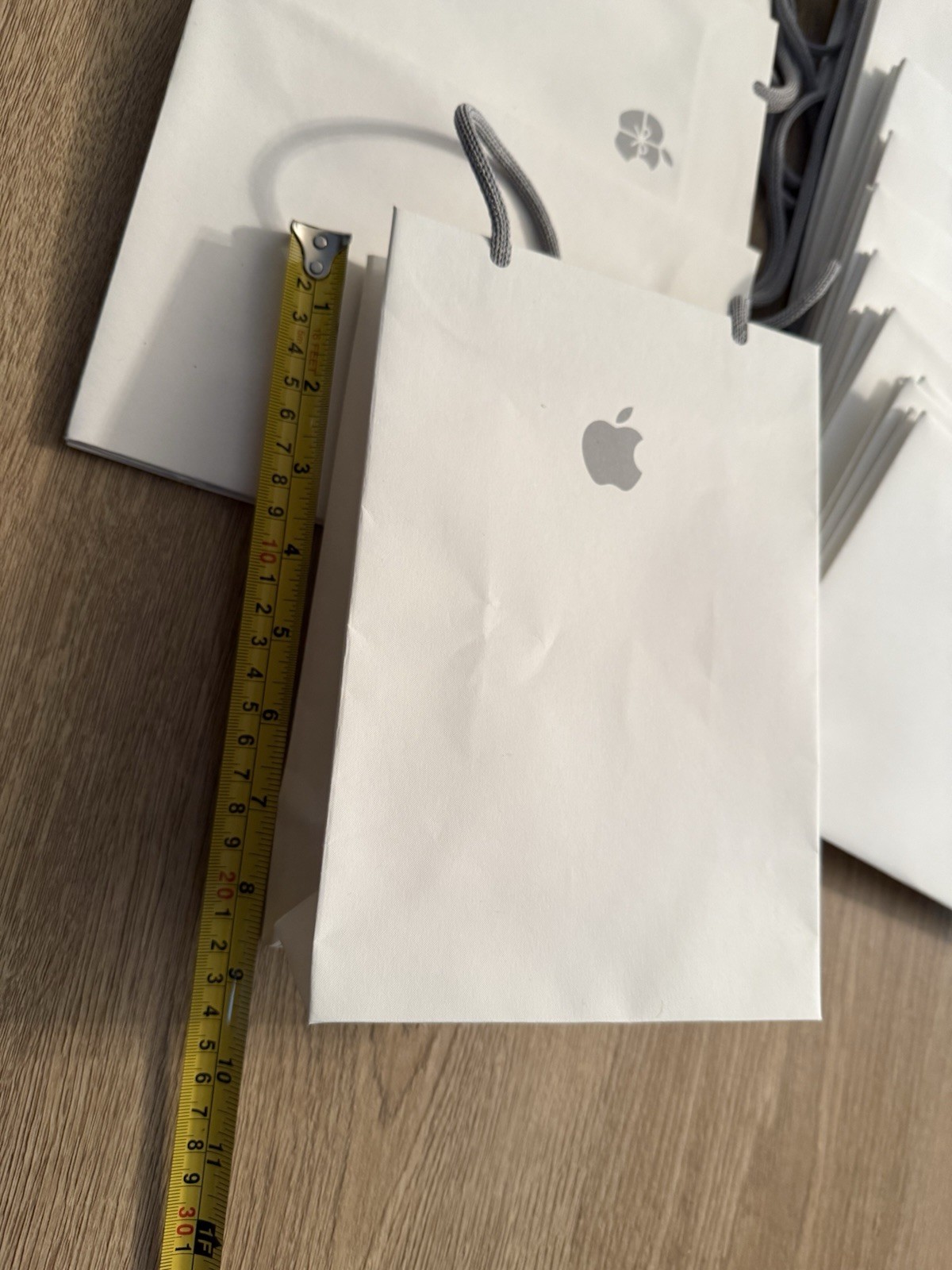 Apple Shopping Bag – Rope Handle White – Small (6 x 9 x 3 inches)
