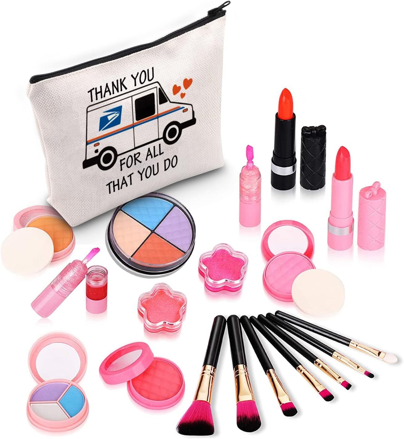 ZJXHPO Mail Truck Cosmetic Bag Thank You For All That Do Lady do