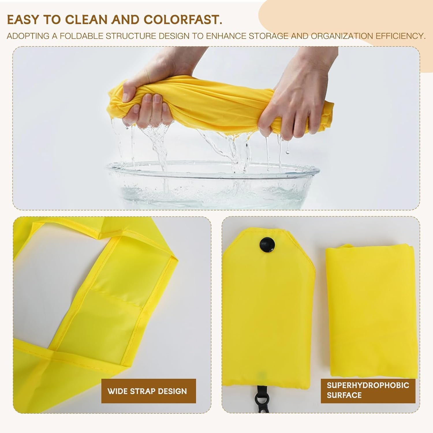 2 Pack Foldable Shopping Bag, Waterproof Reusable Grocery Tote Bag Holder,Nylon(