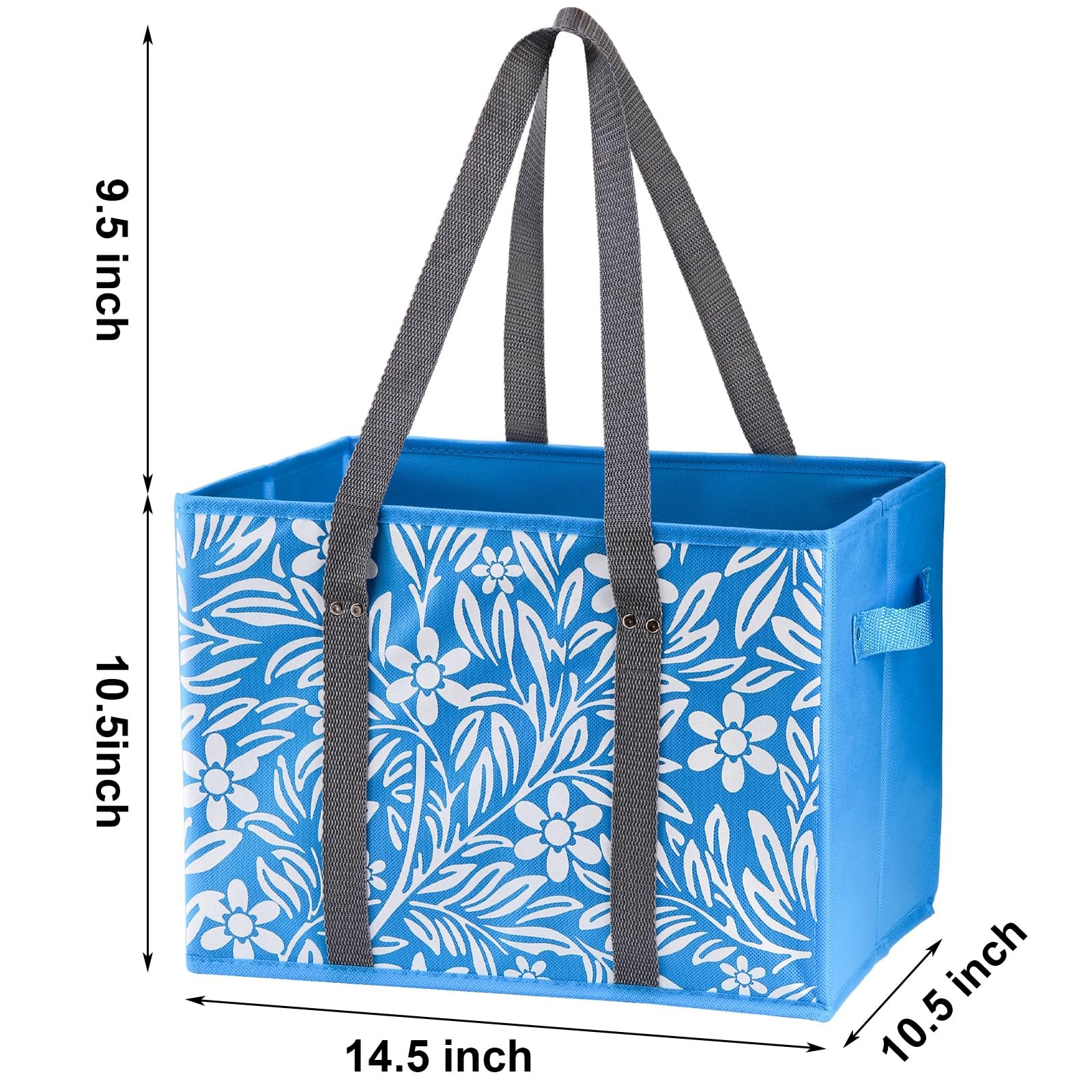 4 Pack Reusable Grocery Bags, Collapsible Large Storage Bag with Reinforced B…