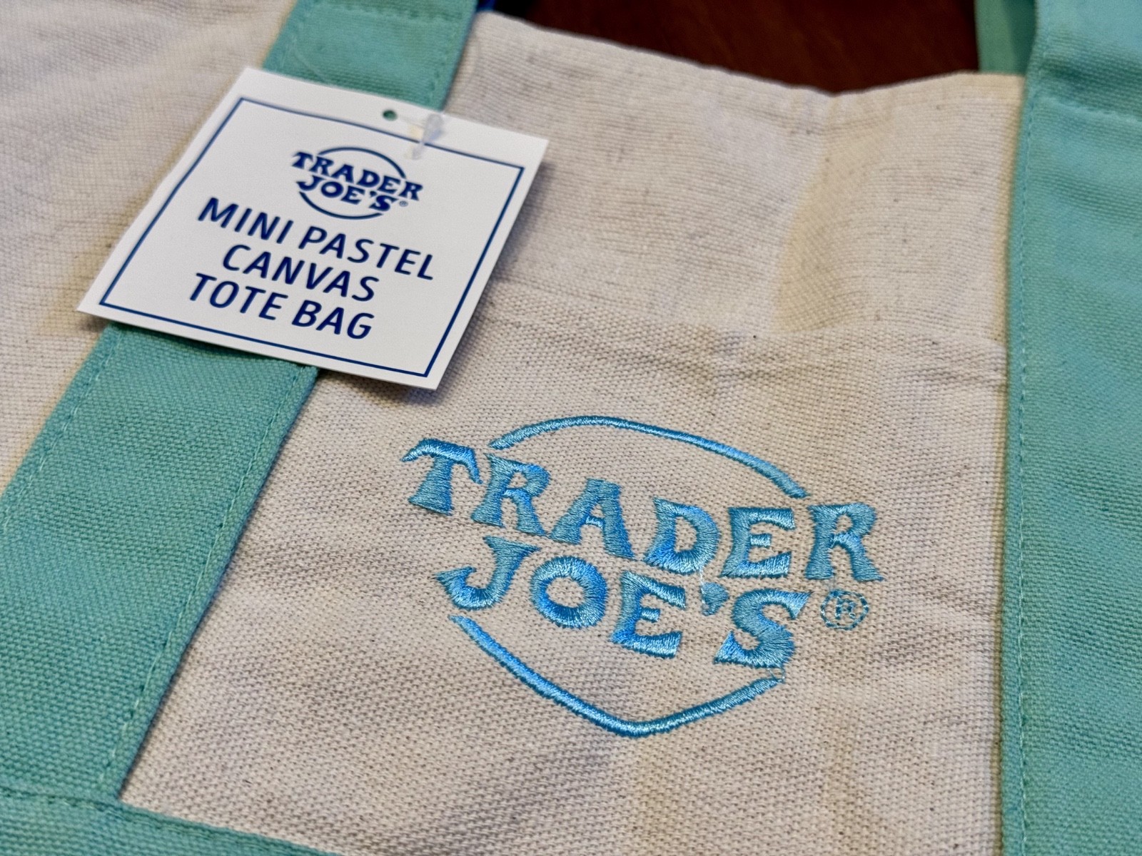 Trader Joe’s Mini Canvas Tote Bags Set 4 NEW Viral Colorful Reusable Bag