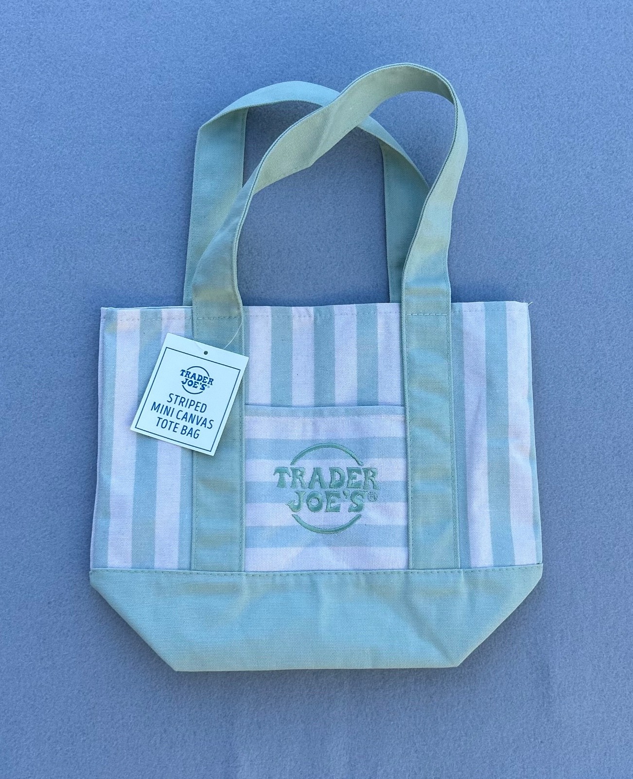Trader Joe’s mint green/seafoam green mini tote bag