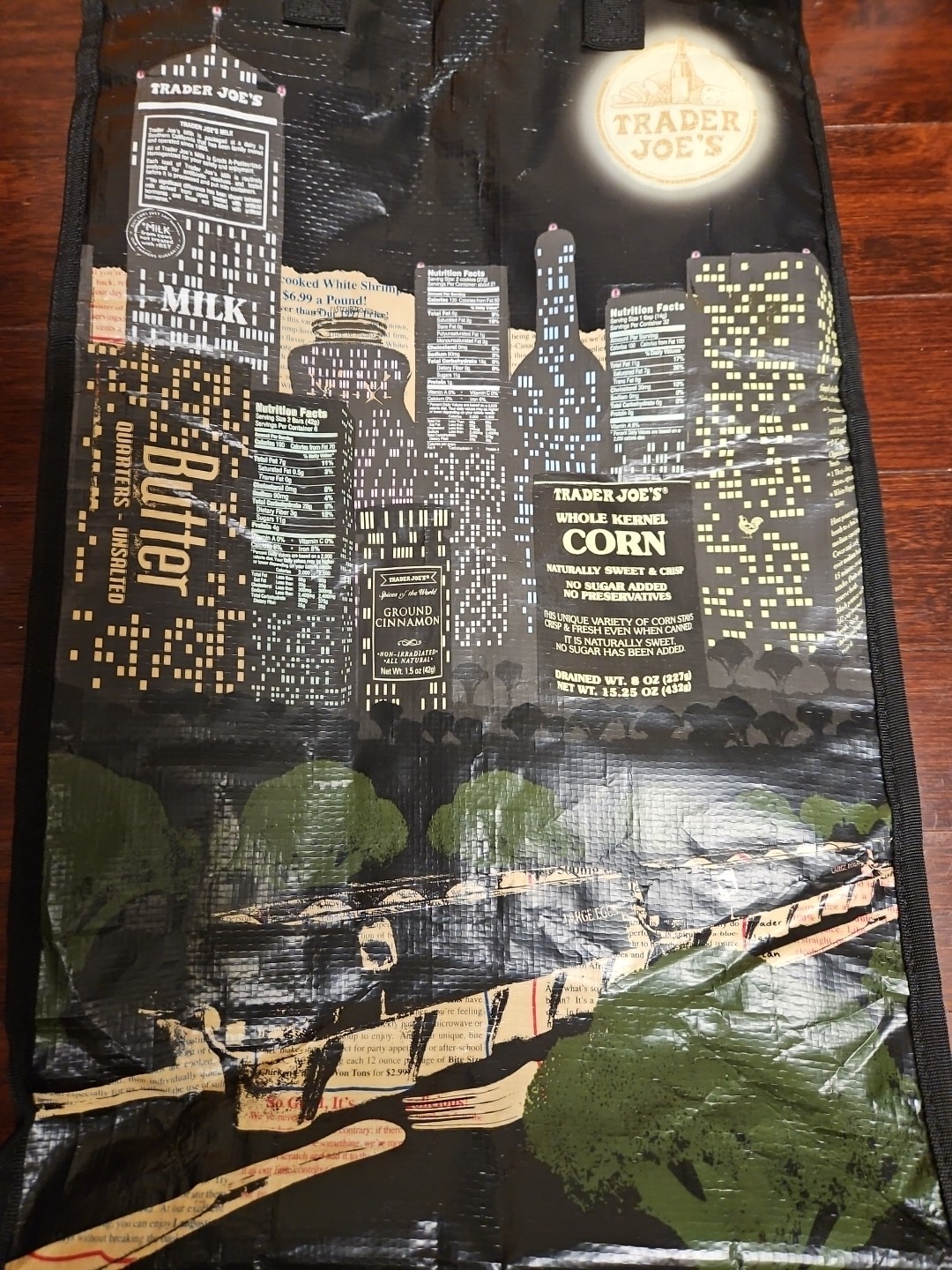 Trader Joe’s ROLLING BAG Nocturne Night View Tote Bag ~ ONE OF A KIND VERY RARE!