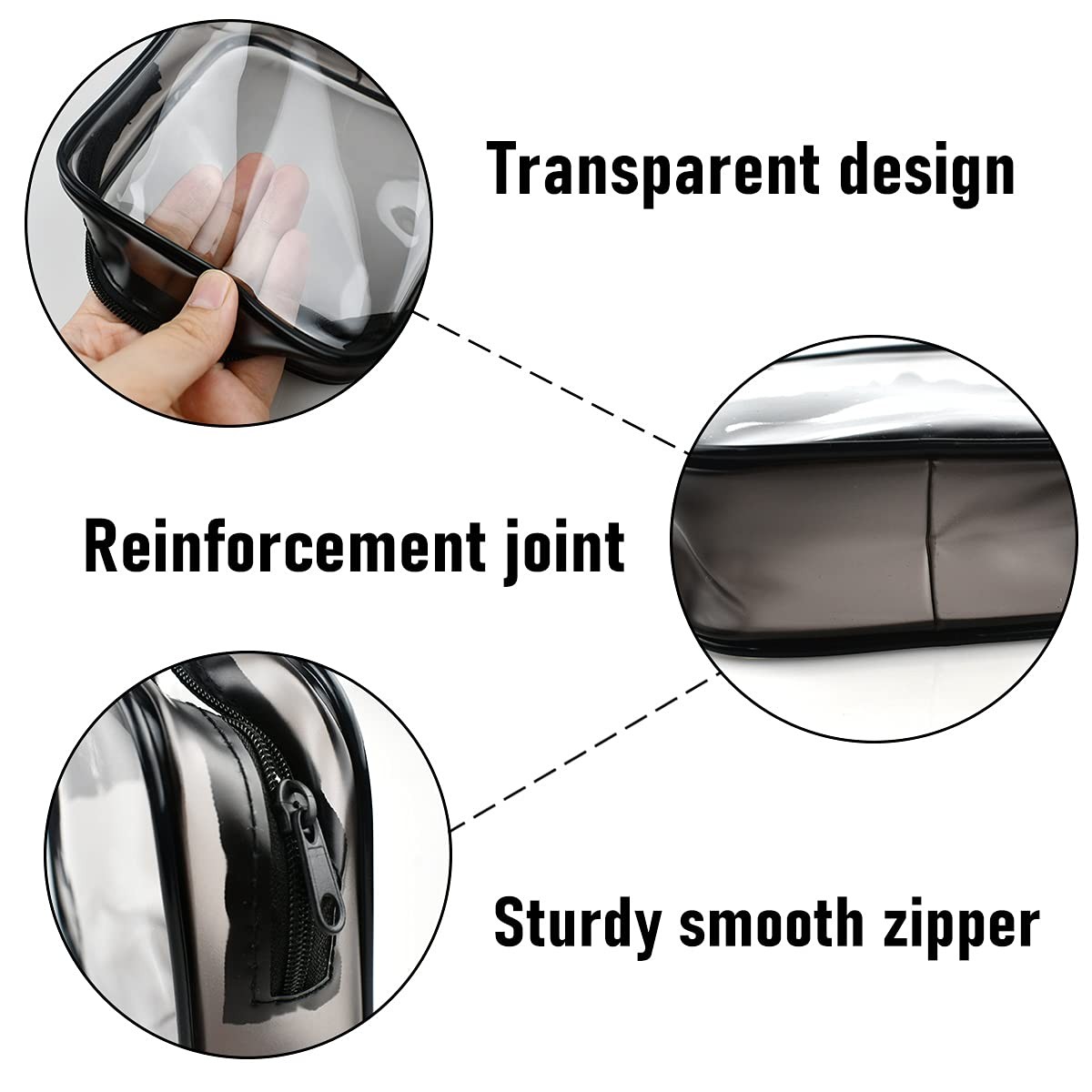 4 Pack Clear Cosmetic Bag for Travel – TSA Approved Toiletry Makeup
