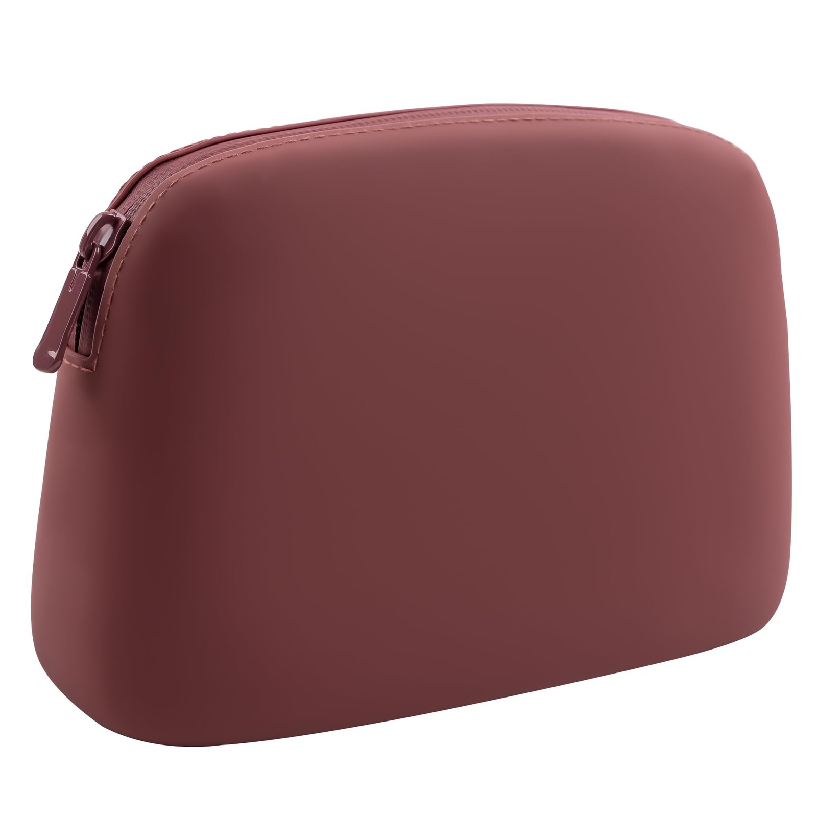 Gudahower Foldable Silicone Makeup Bag Large Capacity 20cm*14cm*8cm, wine red
