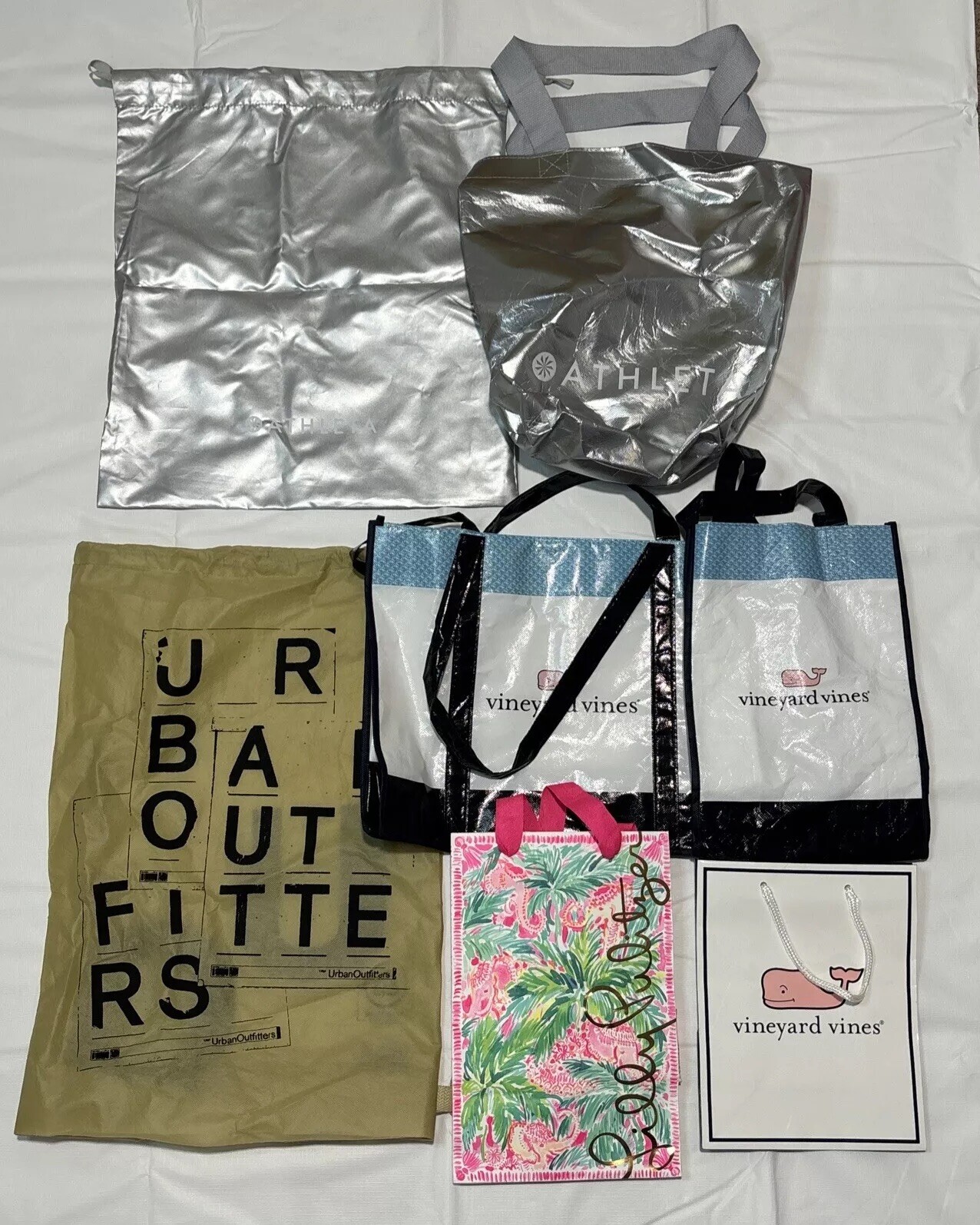 Athleta Vineyard Vines Lily Pulitzer Urban Outfitters Shopping Bags Lot