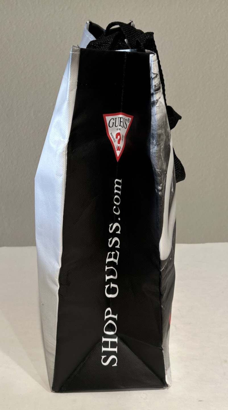 GUESS Reusable Tote Shopping Gift Bag 15” X 14” X 5” DOUBLE SIDED MODEL PHOTOS