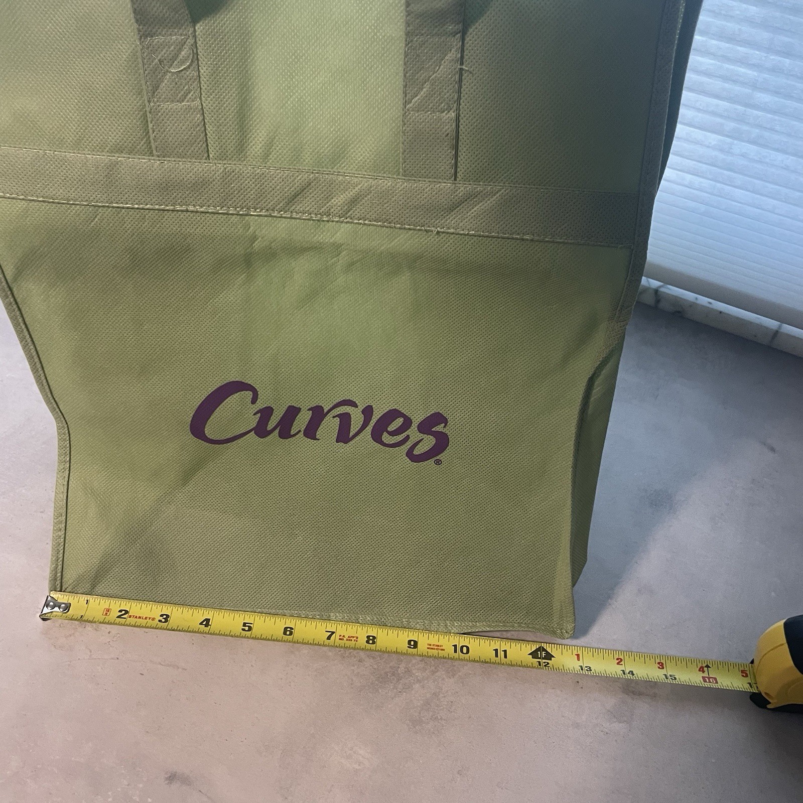 Curves Tote Bag Green Purple Reusable Shopping Bag Handles Eco Large RARE Ladies