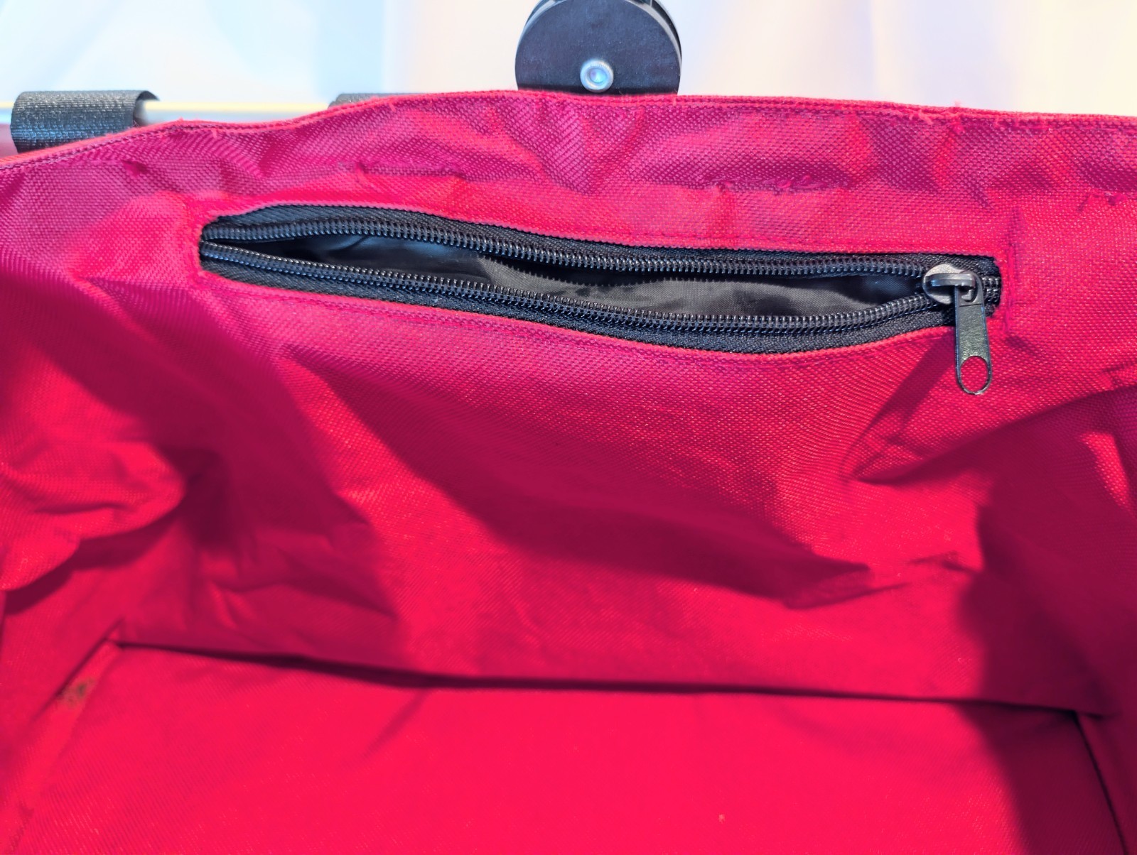 Shopping Basket Tote Reisenthel-Style Red Fold Flat Alum. Frame 19Lx11.5W