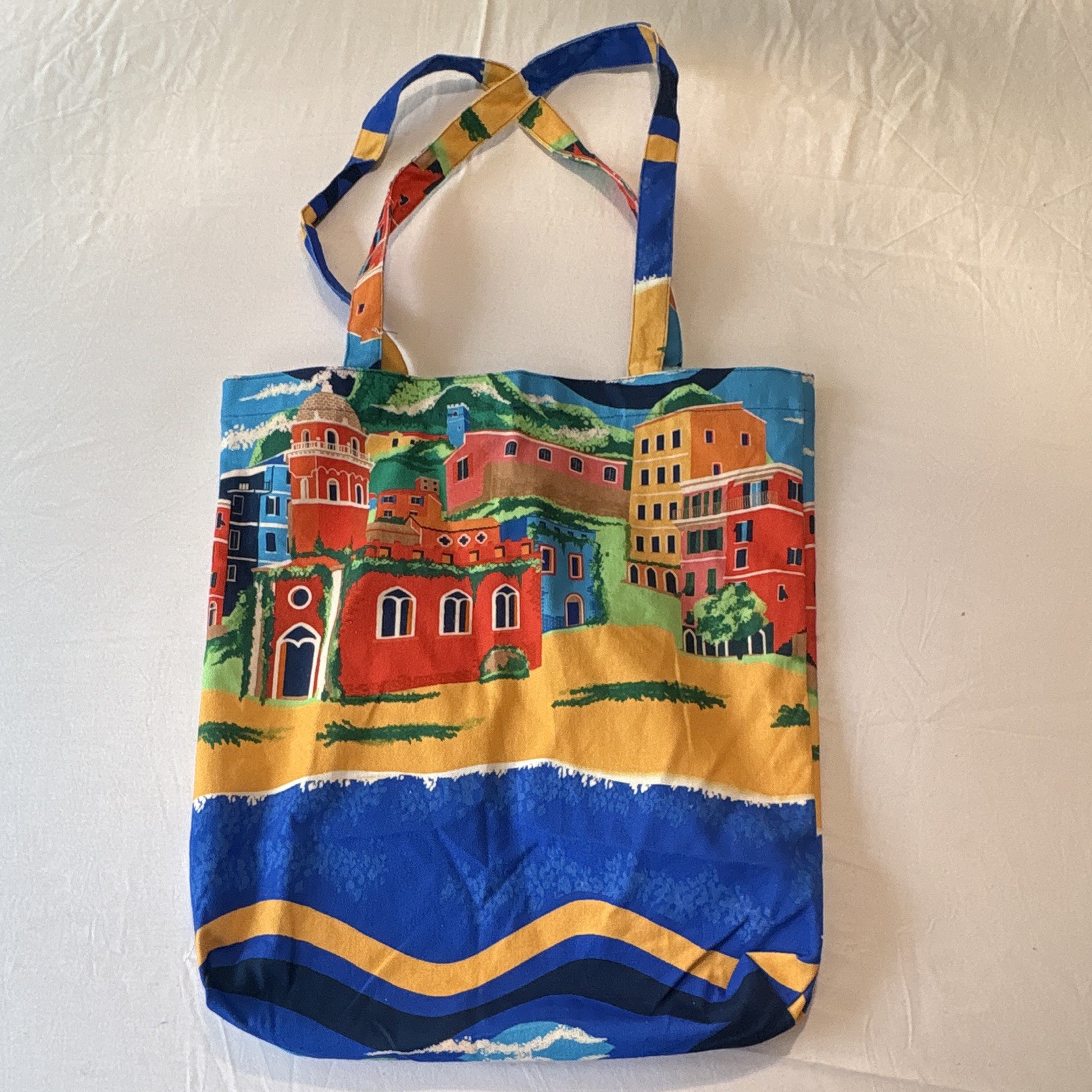 Anthony Foldable Reusable Shopping Bag Scenic Multicolor 18x16x8 in