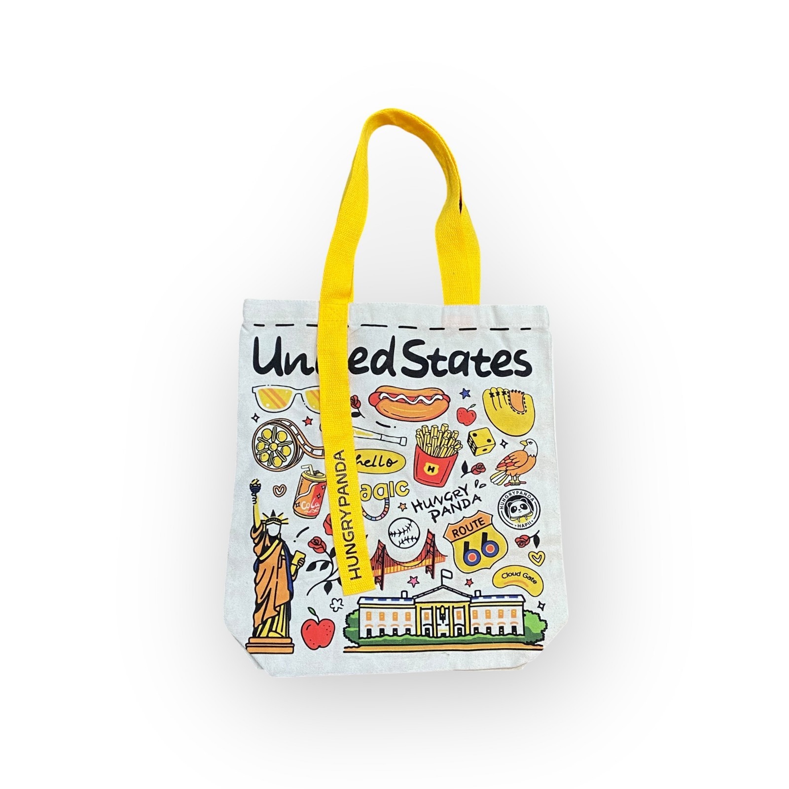 🍉 15″x13.5″ Hungry Panda Los Angeles Tote Shopping Bag Asian Delivery Service