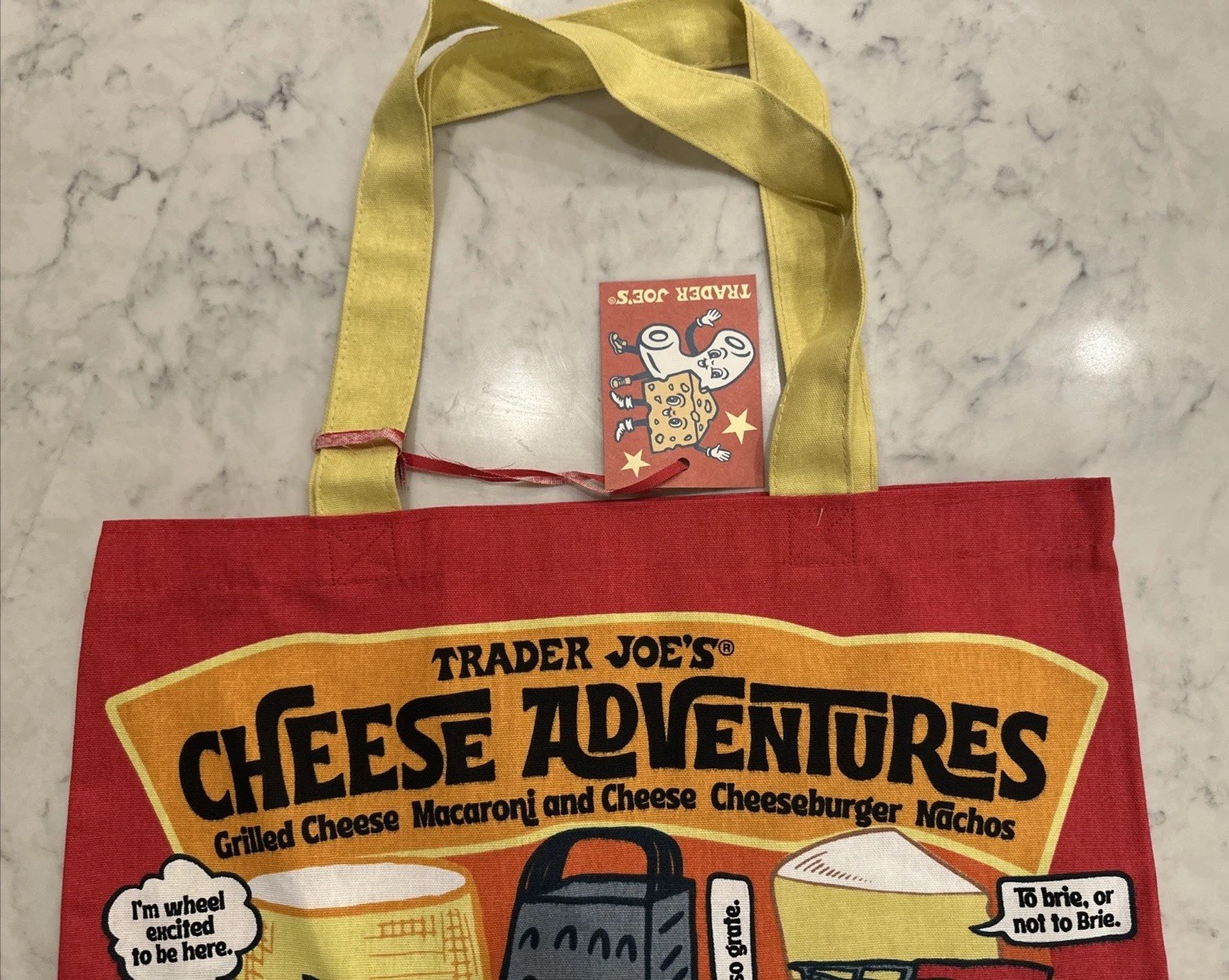 Trader Joe’s Cheese Adventures Reusable Heavy Cotton Shopping Bag -5 PCS
