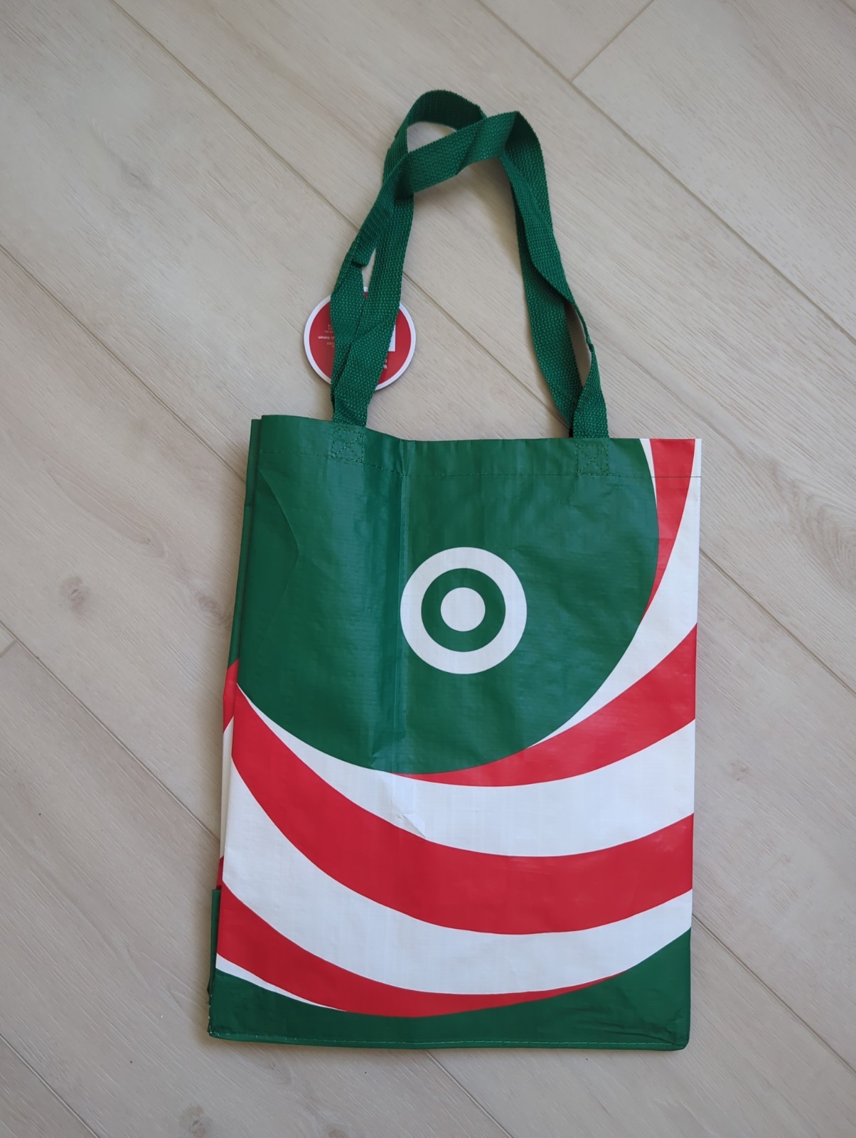 New 2025 Target Reusable Holiday Christmas Candy Cane Red & Green Shopping Bag