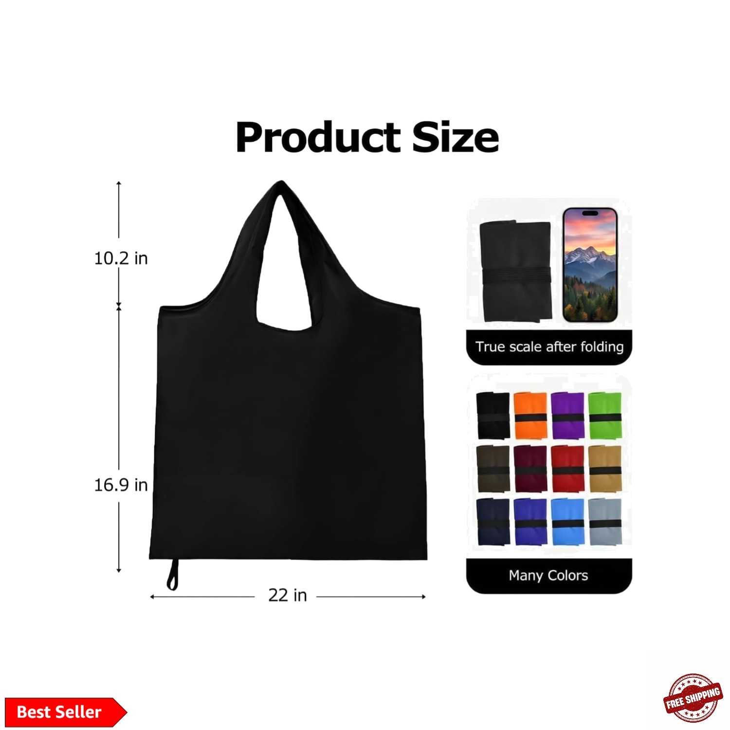 Washable Reusable Grocery Bags, Foldable Reusable Shopping Bags, Polyester To…