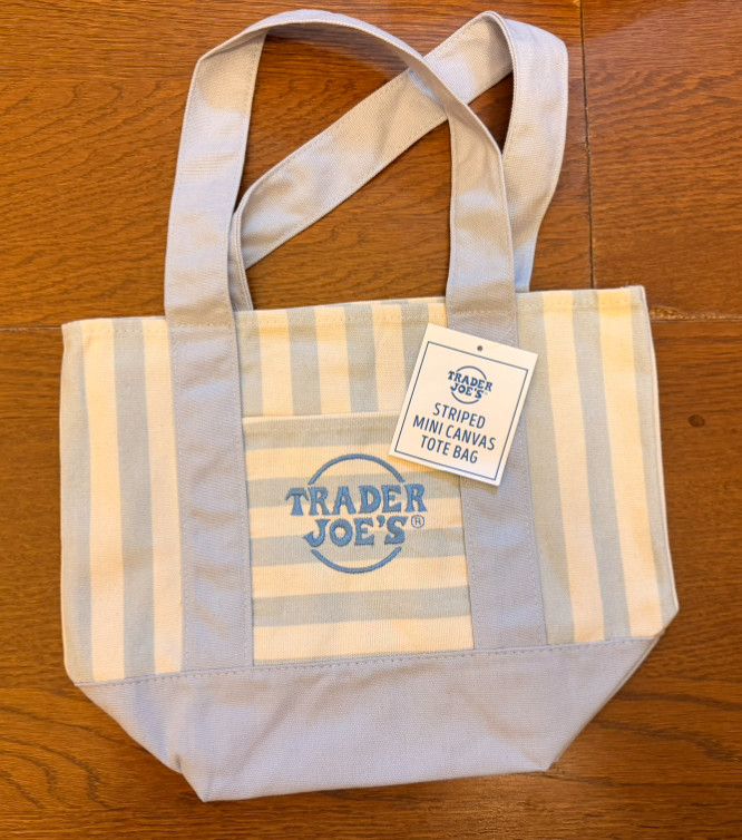 NEW Trader Joe’s Mini Canvas Striped Tote Bags (Pink, Sky Blue, Green, Sand)