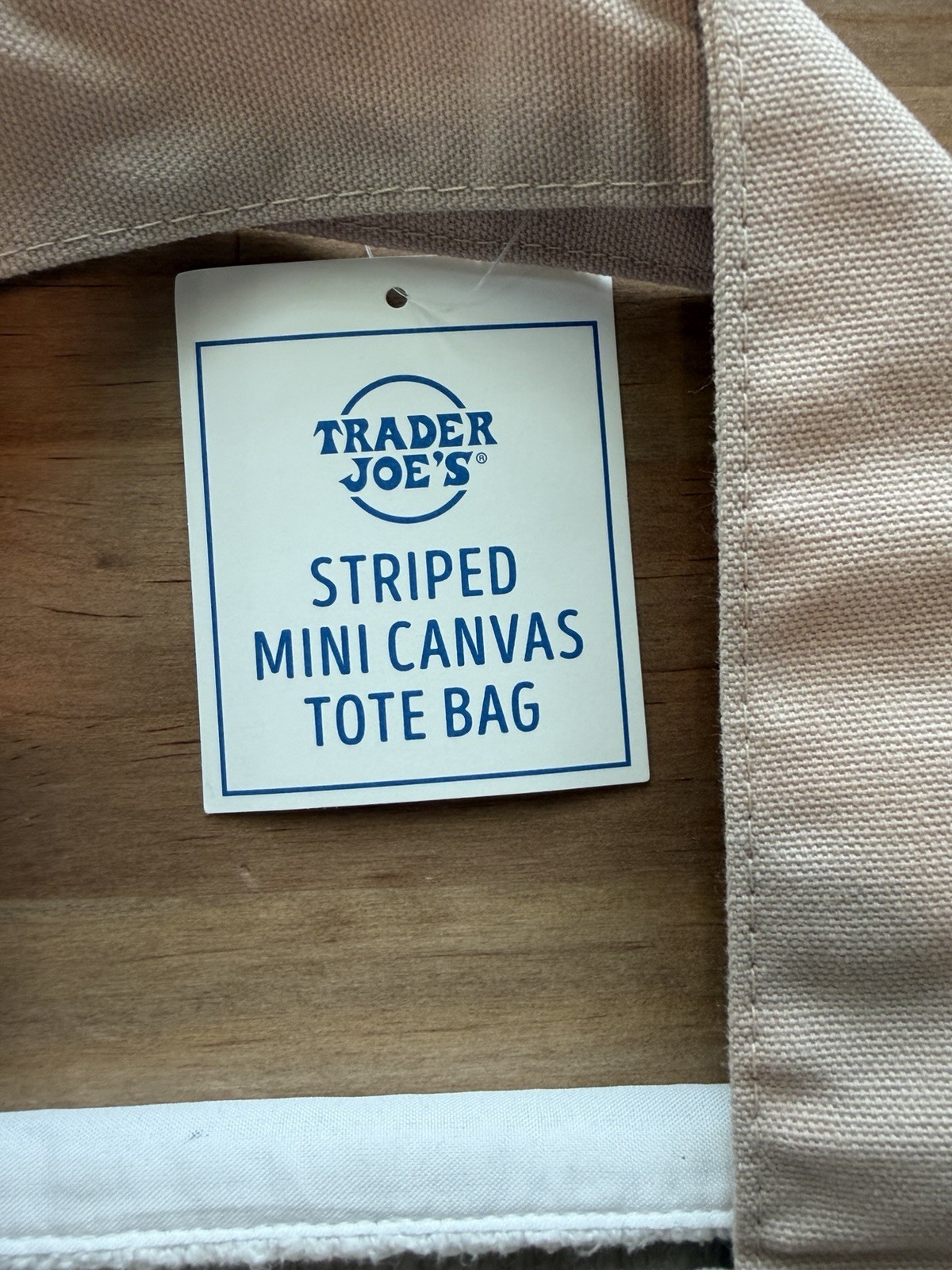Trader Joe’s Striped Mini Canvas Tote Bag Multicolor 13x6x11 in New