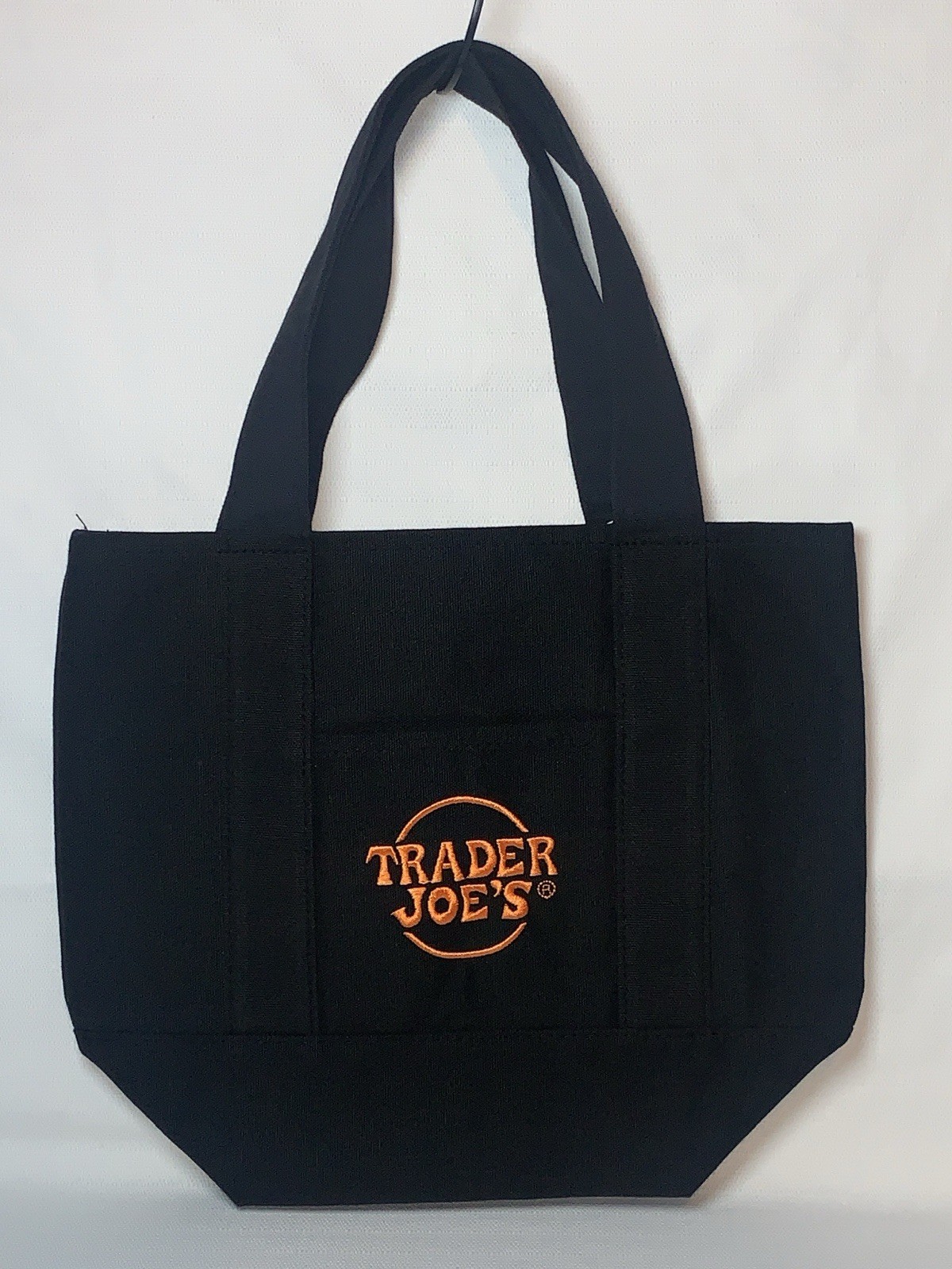 VIRAL Trader Joe’s Black Canvas Mini Tote Shopper School Lunch Bag Limited NWT