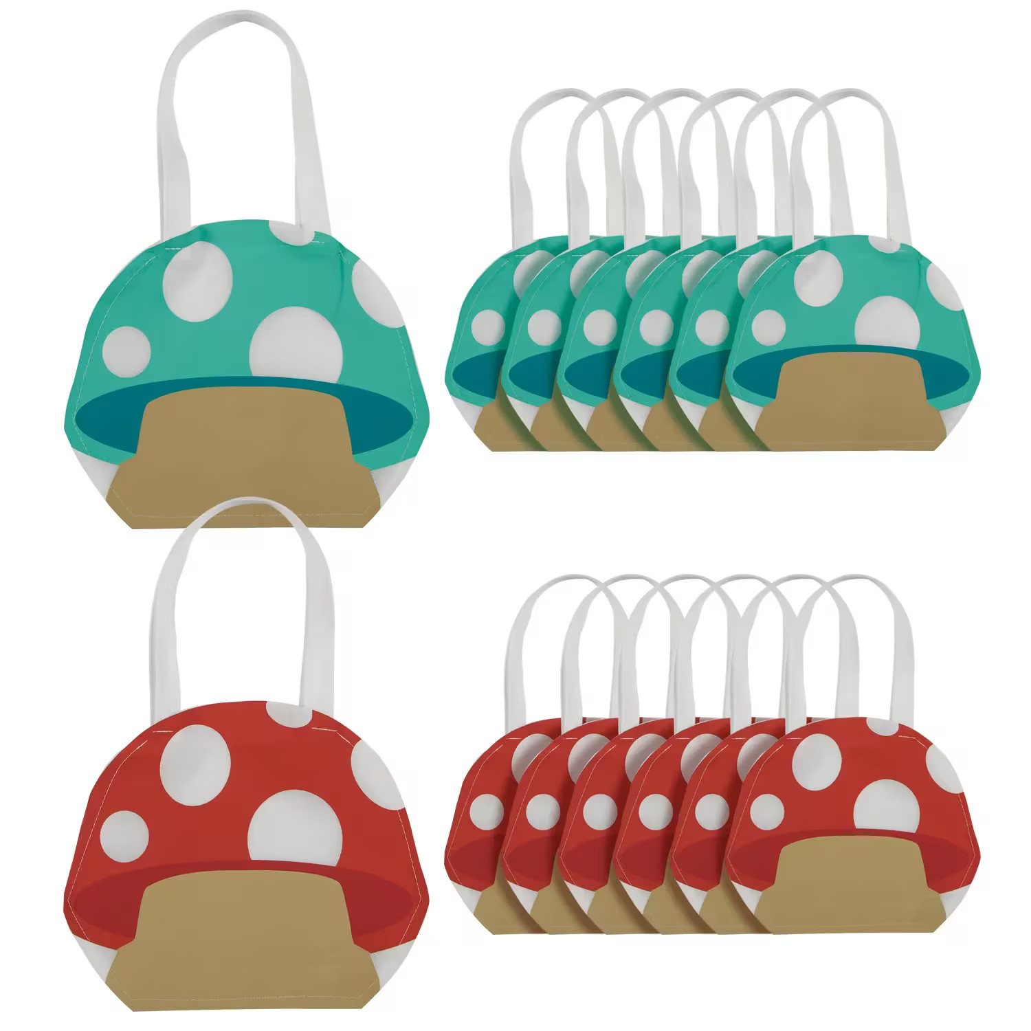 12″ x 10″ Medium Mushroom-Shaped Nonwoven Tote Bags – 12 Pc.