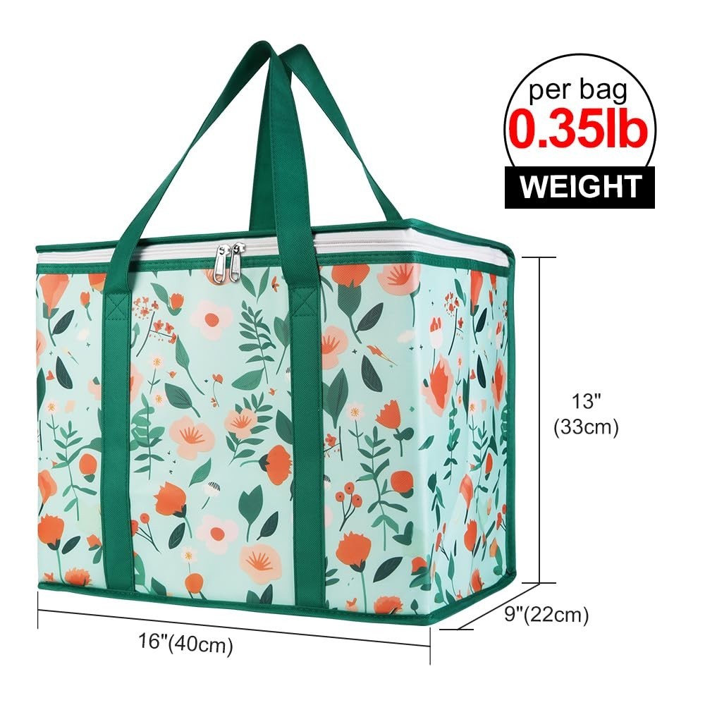Reusable Shopping Bags, Extra Large Insulated Cooler for Food Delivery & Picnic
