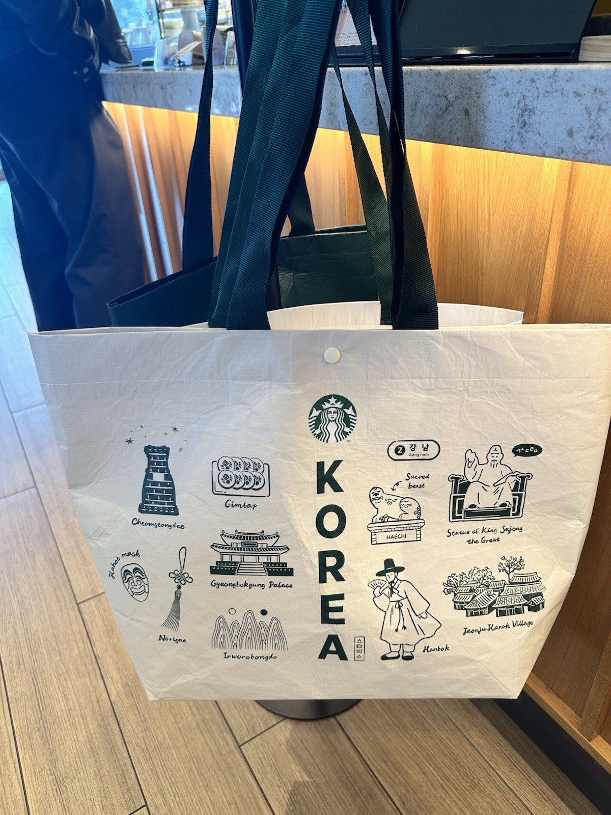 Starbucks Korea Reusable Tote Bag 2 Pack Set Eco Shopping Bag KOREA Limited!!