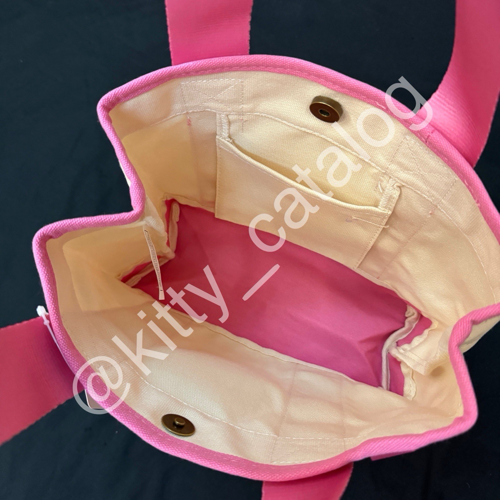 ABC Stores Hawaiʻi: Sun Tan Hello Kitty Big Face Mini Canvas Tote Bag, Pink