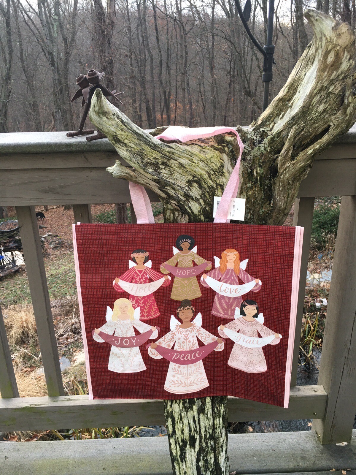 HOLIDAY ANGELS~Xmas PEACE~LOVE~HOPE~Reusable LargeShopping Bag~EcoTote Marshalls