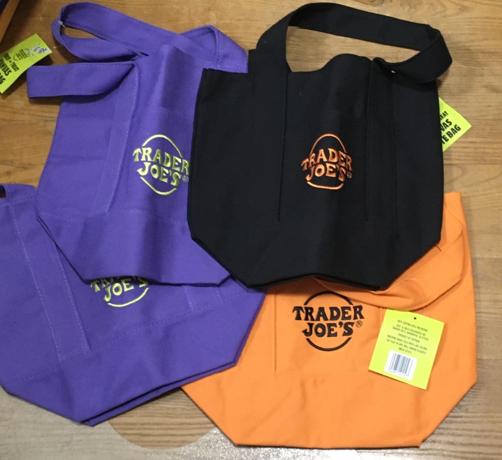 Trader Joe’s October Mini Totes Set Of 4 Purple Orange Black NWT