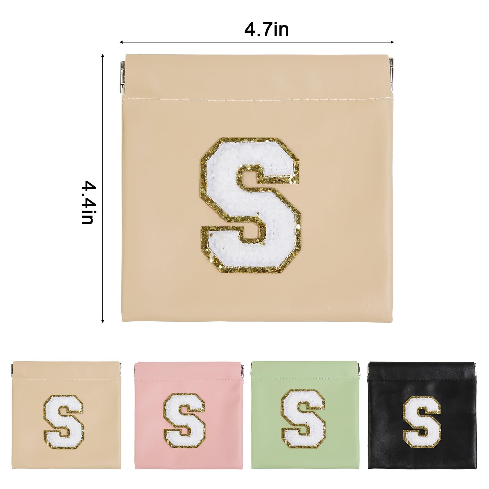 AIBFRID 4 PCS Small Middle (4.7” W x 4.5” H), black, pink, light blue, brown