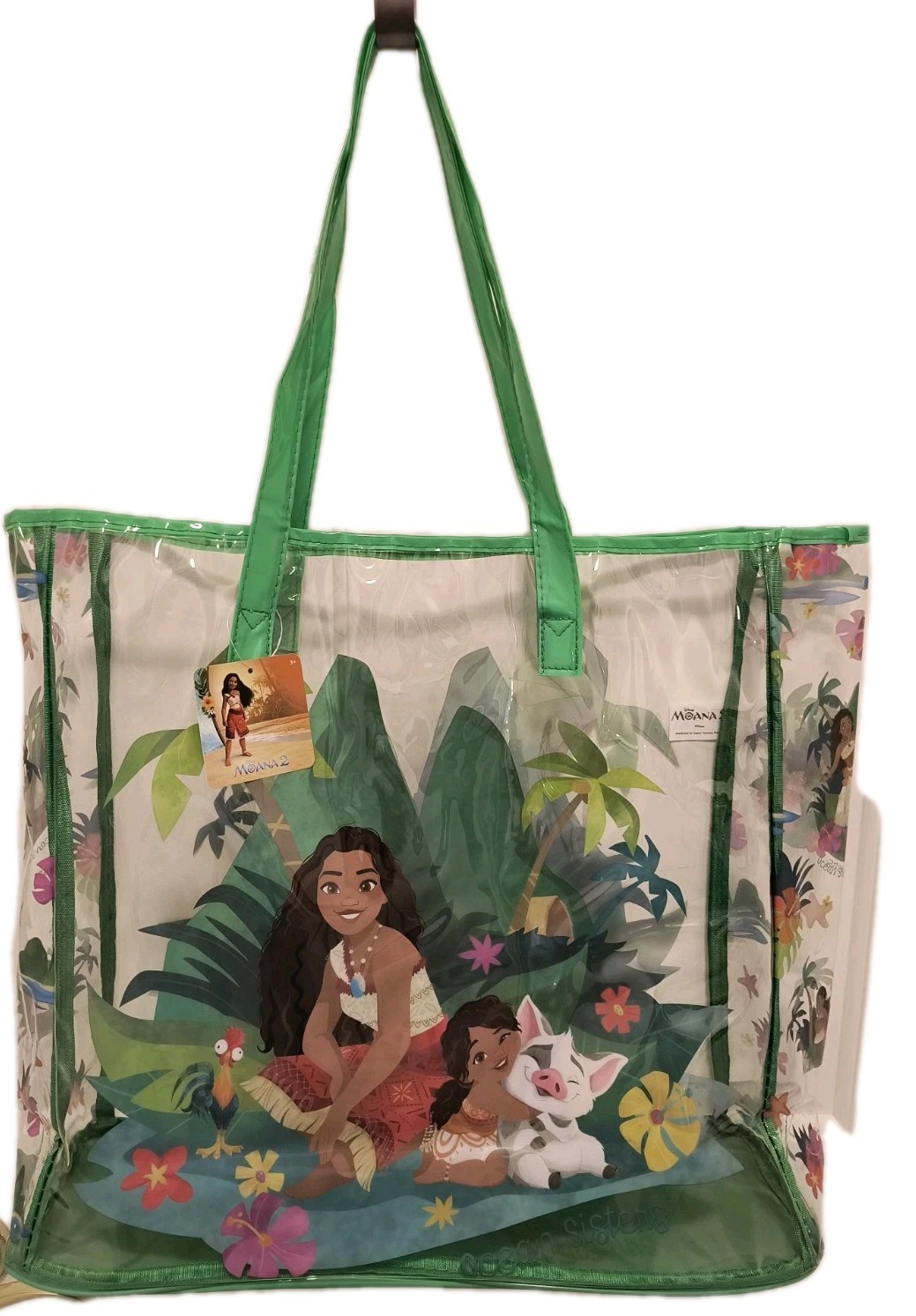 MOANA OCEAN SISTERS XL CLEAR Reusable Tote/Shopping/Gift Bag 🆕Free Shipping!