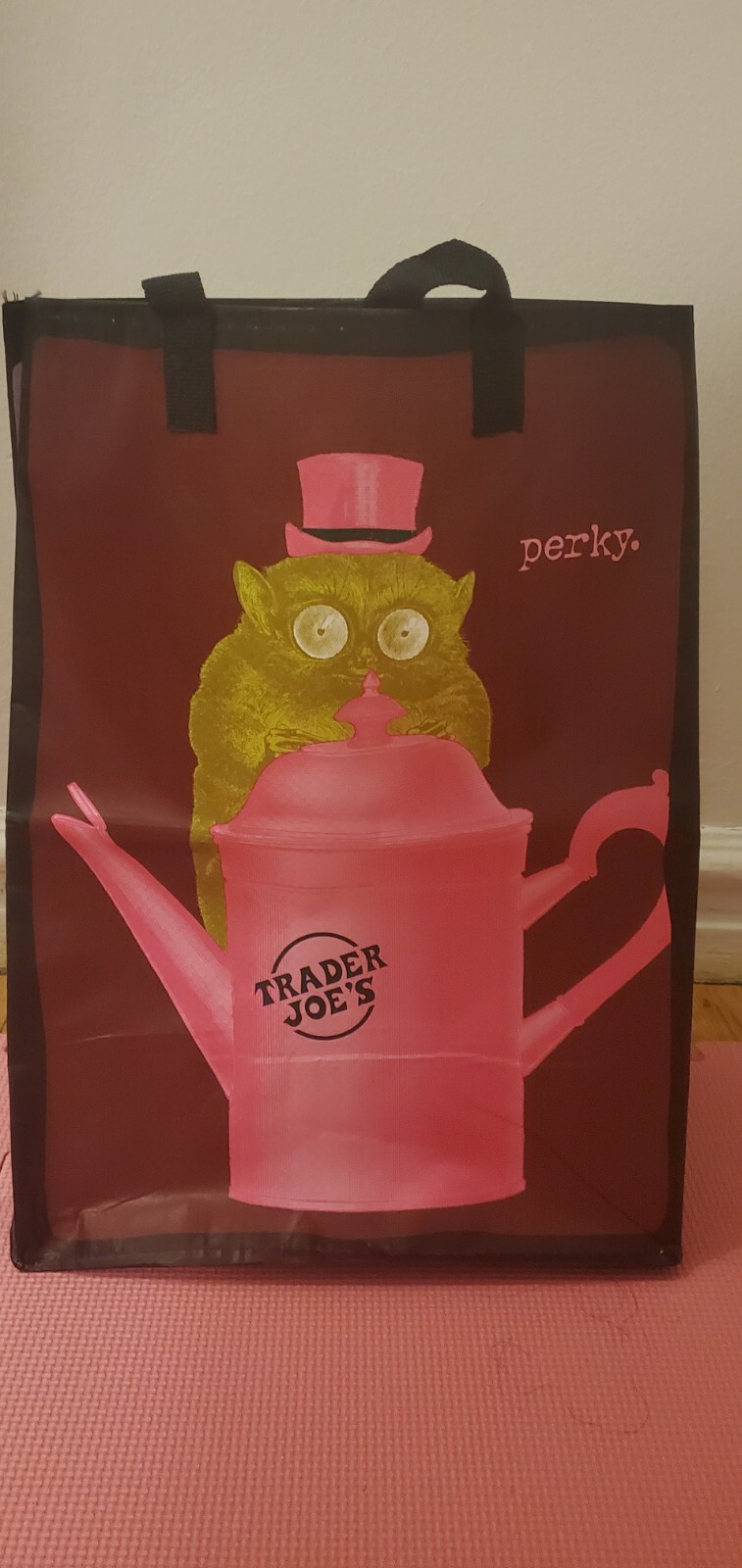 Trader Joe’s Reusable Tote Bag “Perky Unicorn /owl ” Grocery Shopping Travel