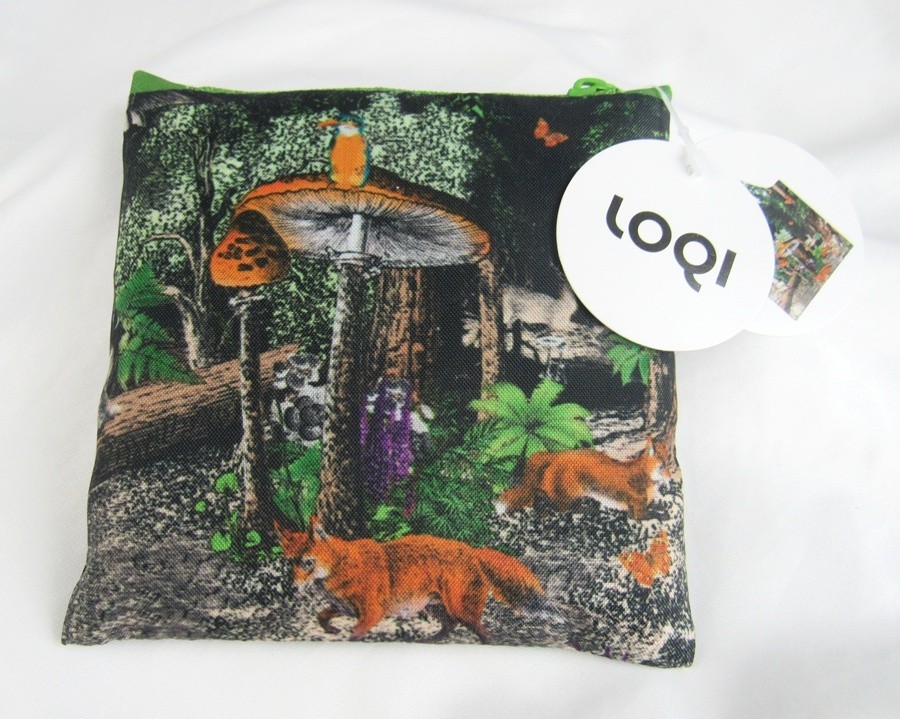LOQI Large Black Forest Mushrooms Fox Shopping Travel Tote Bag – NEW with Tags